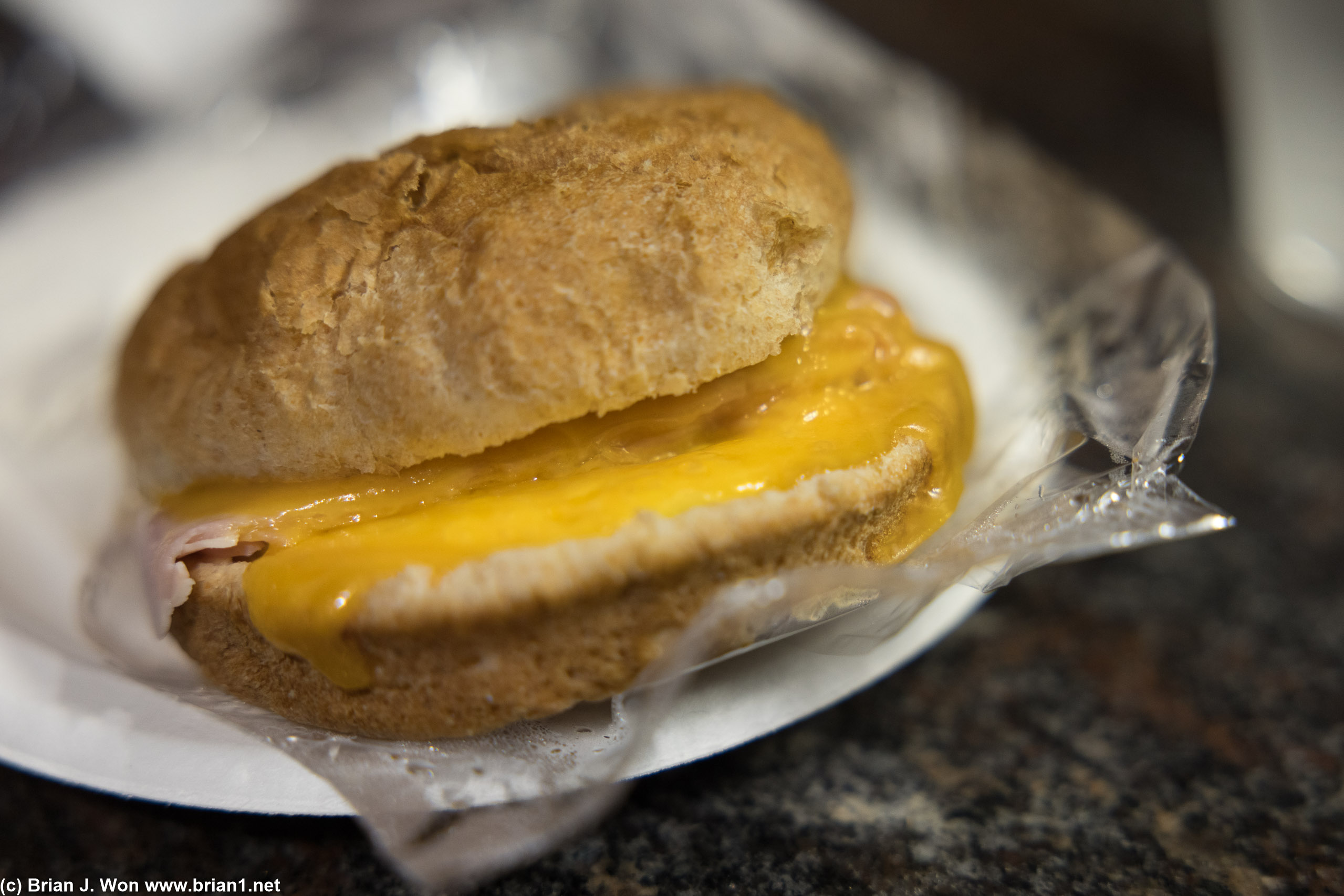 This is supposedly an edible breakfast sandwich.