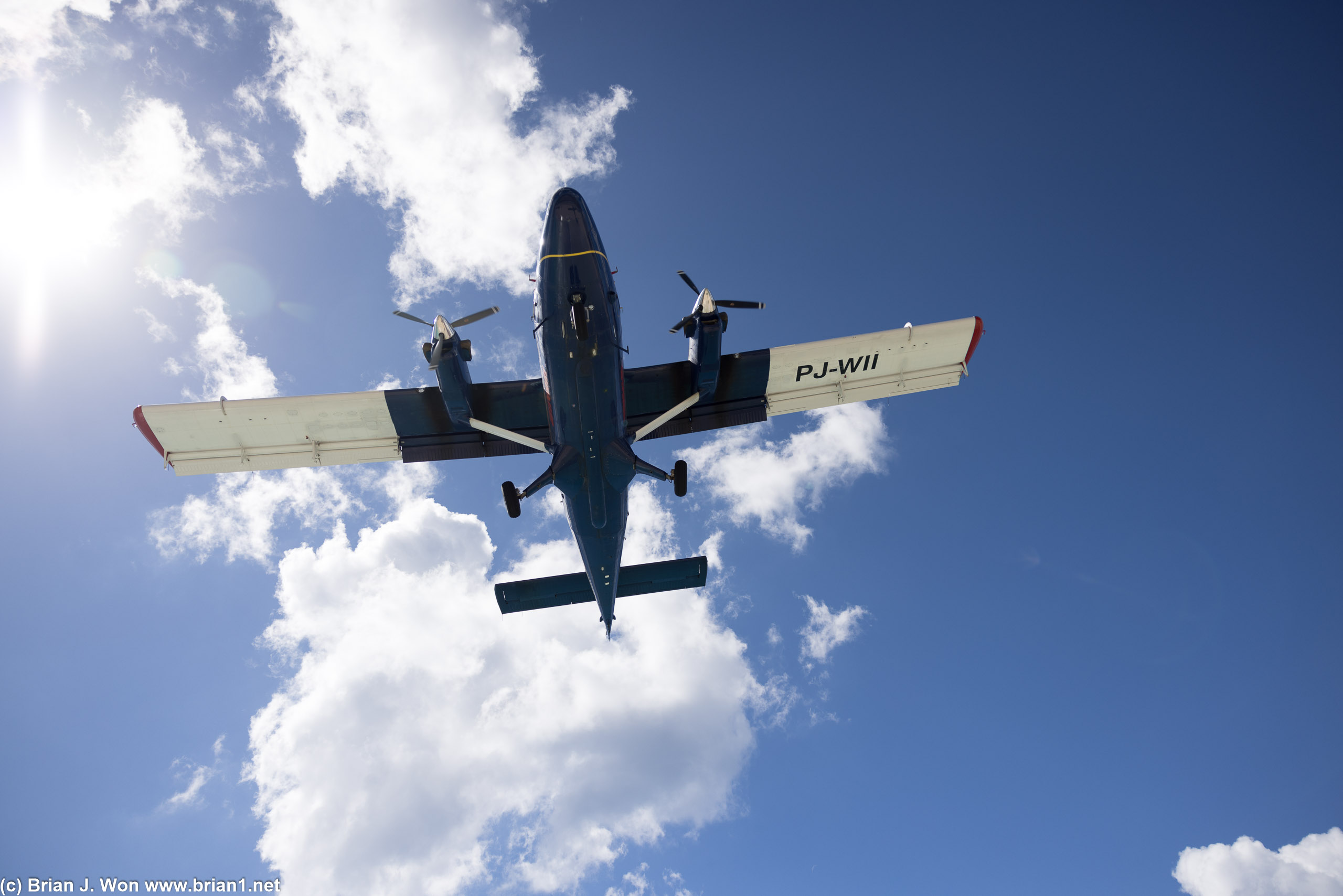 Winair DHC-6-300 over the beach.