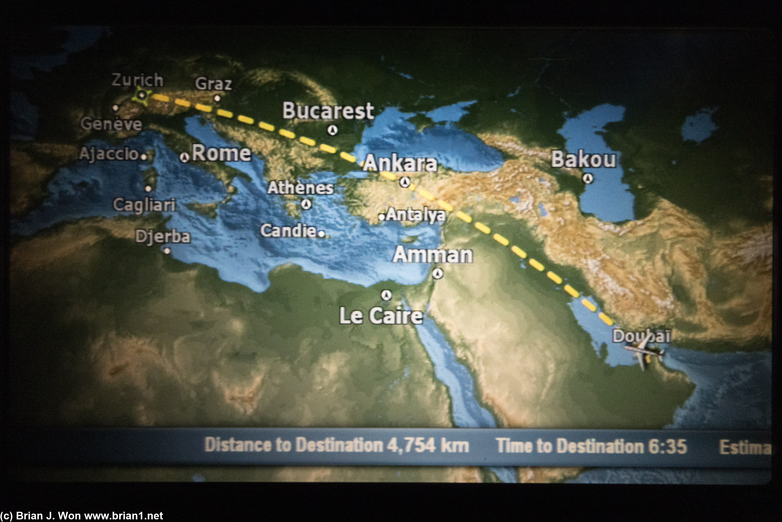 Planned routing is very normal, over Iraq and Turkey.