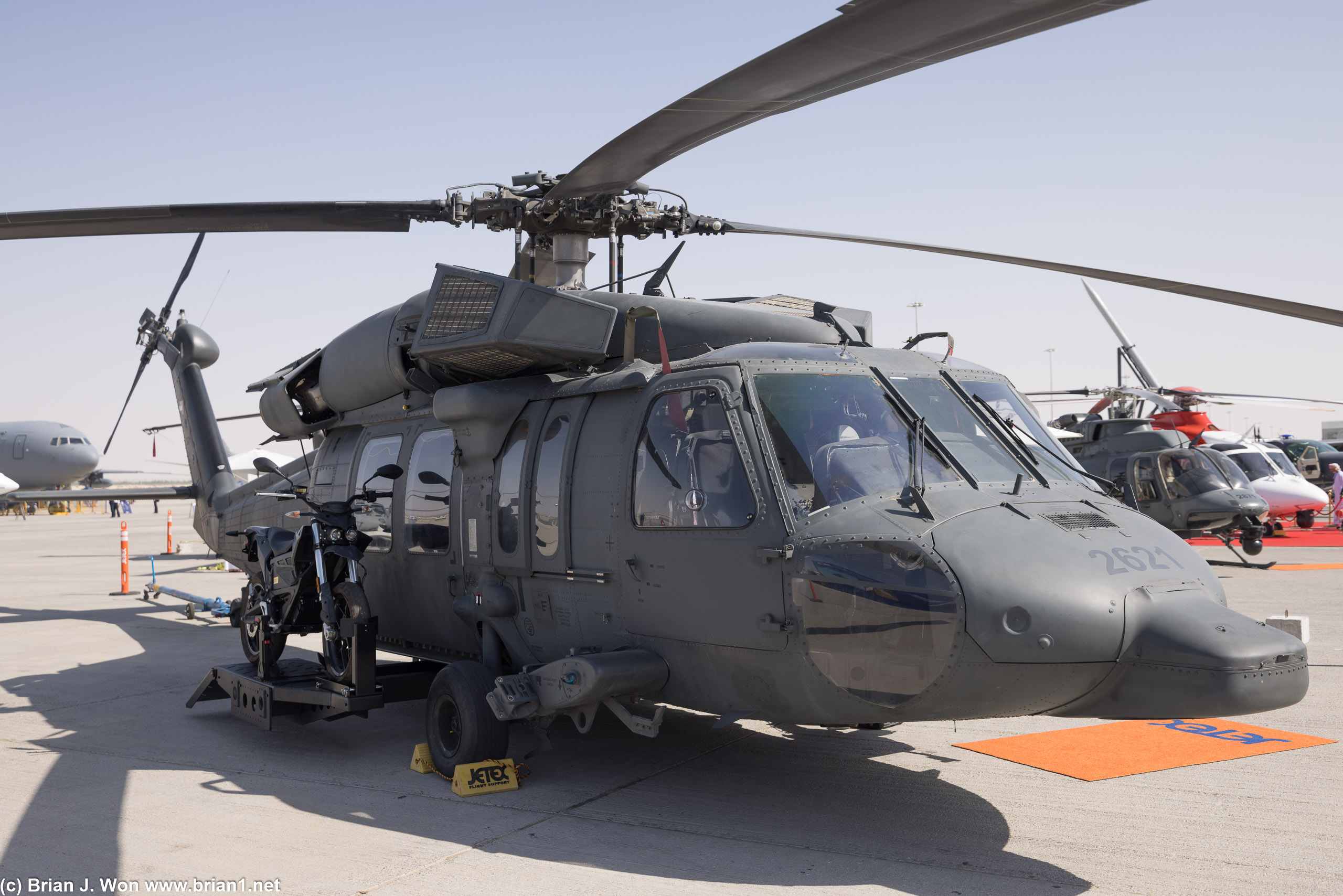 UAE UH-60M Blackhawk. Note dust separators and nose mount for sensor turret.