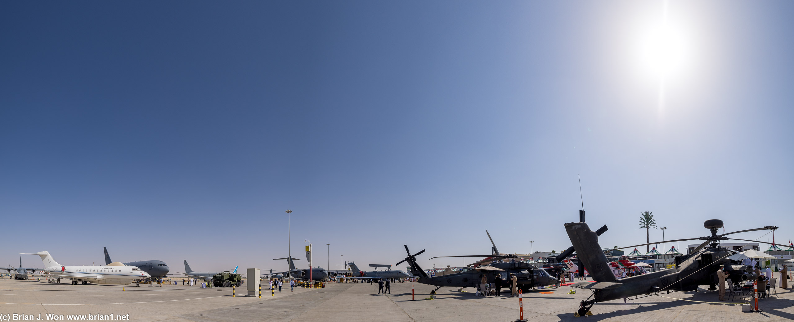Lots of Western-made hardware at this end. E-11A, KC-46A, Saab GlobalEye, UH-60M, AH-64E.