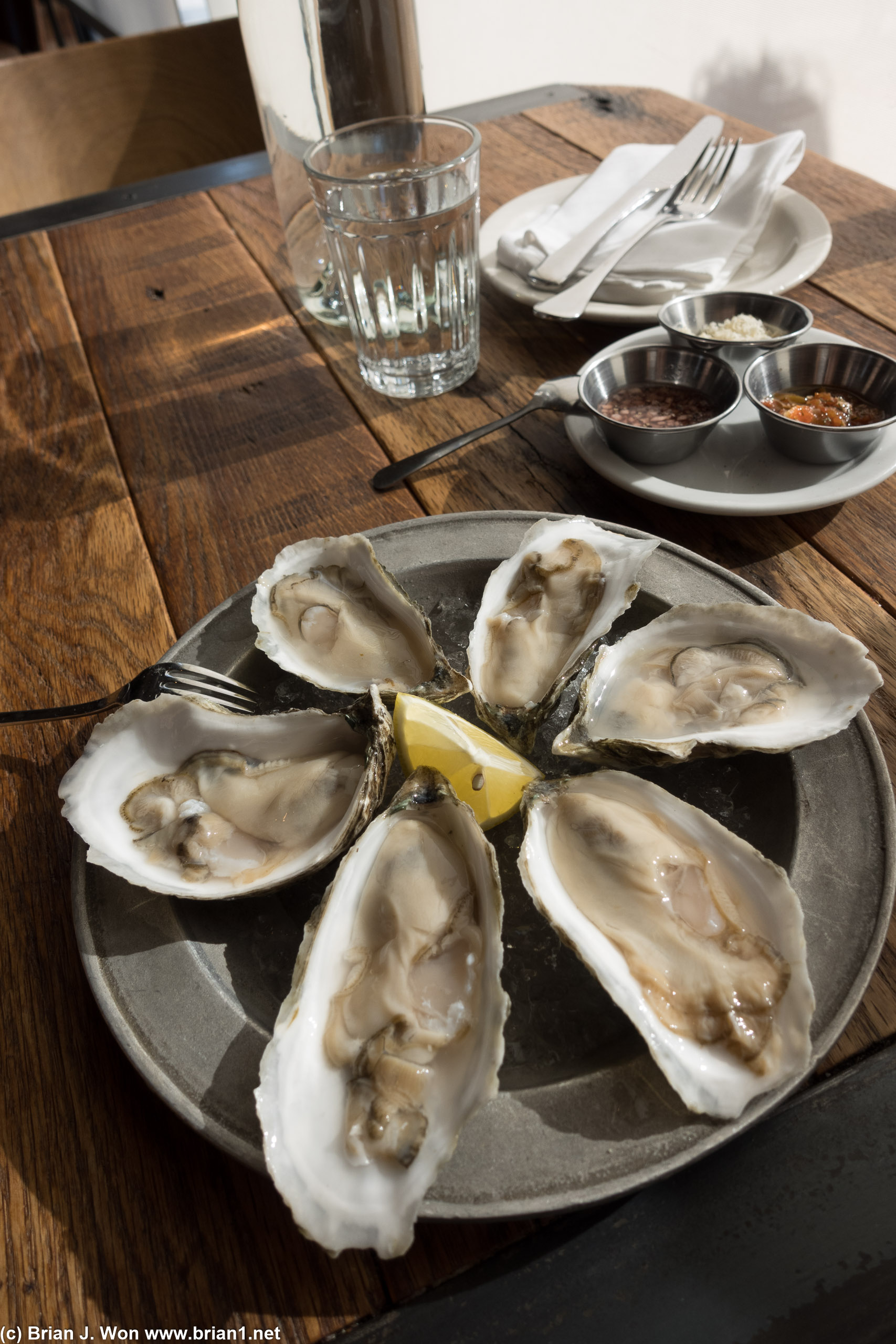 Moon shoal oysters. Mild-- super refreshing.