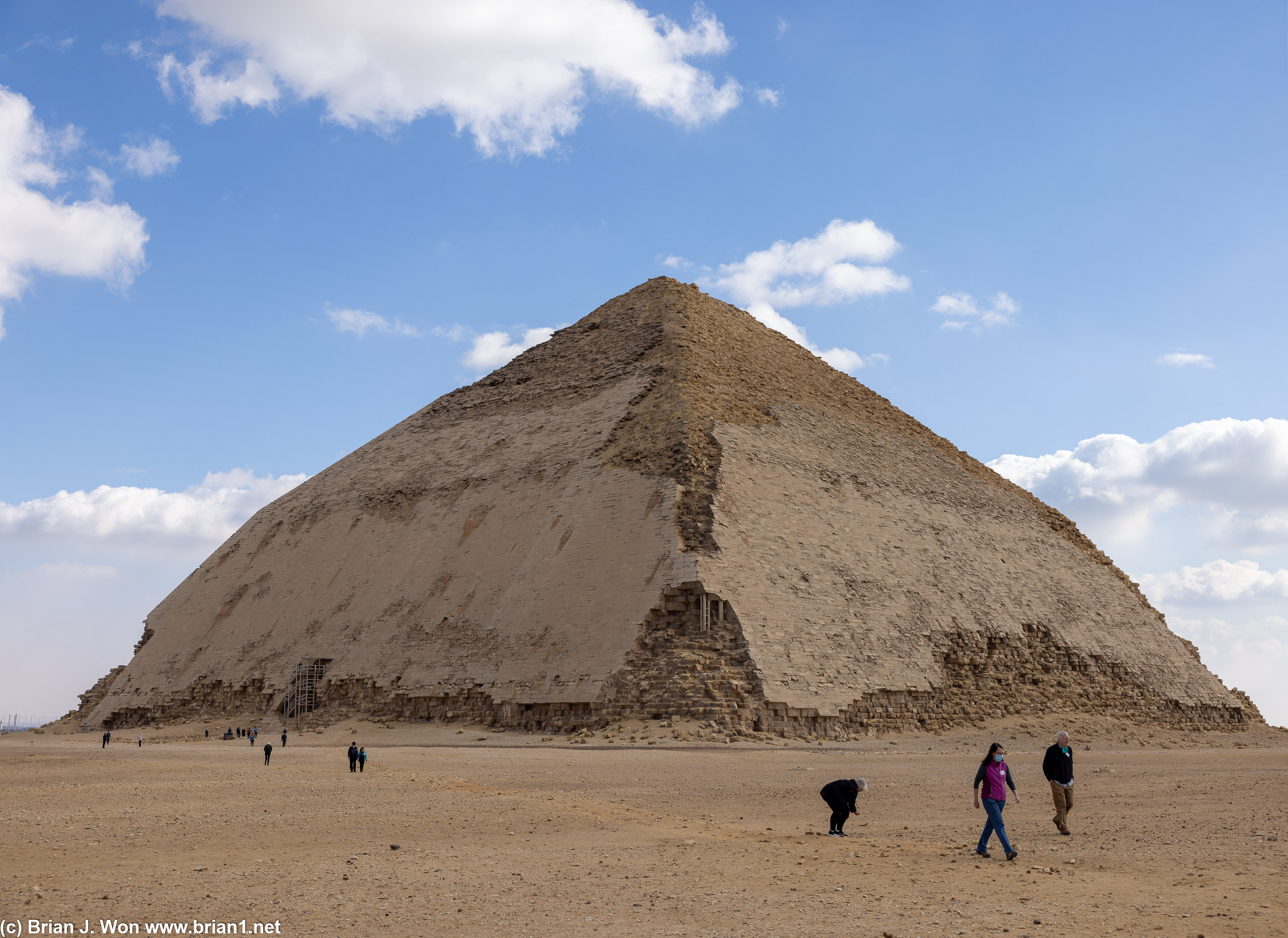 The Bent Pyramid, also built by the pharoah Sneferu.