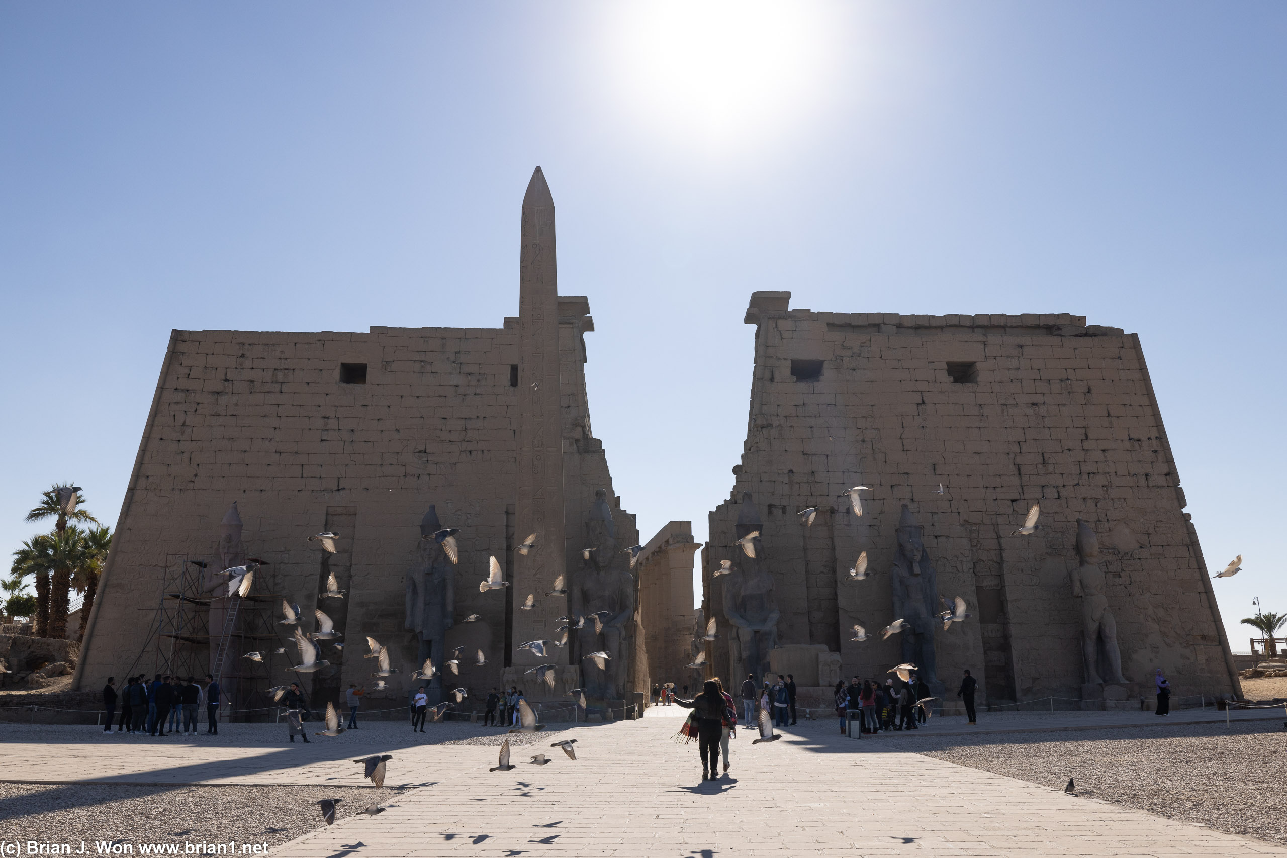 The entrance to Luxor Temple.