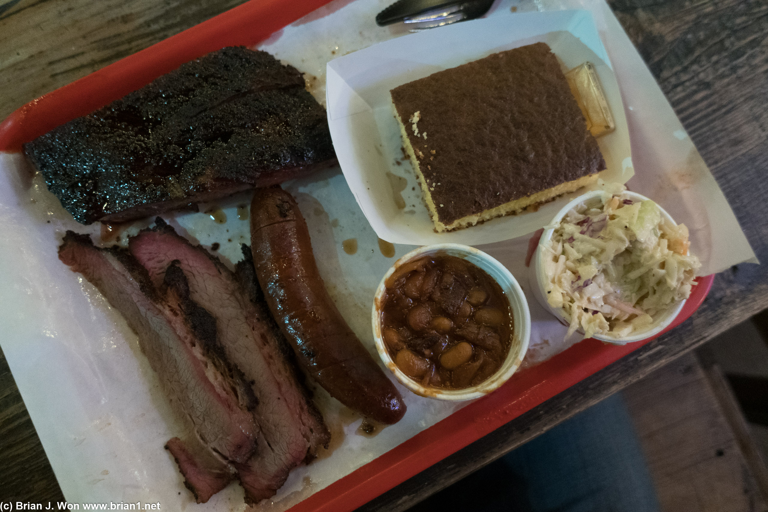 BBQ at Holy Smoke in Bishop was not good, although the tri-tip and cornbread were okay.