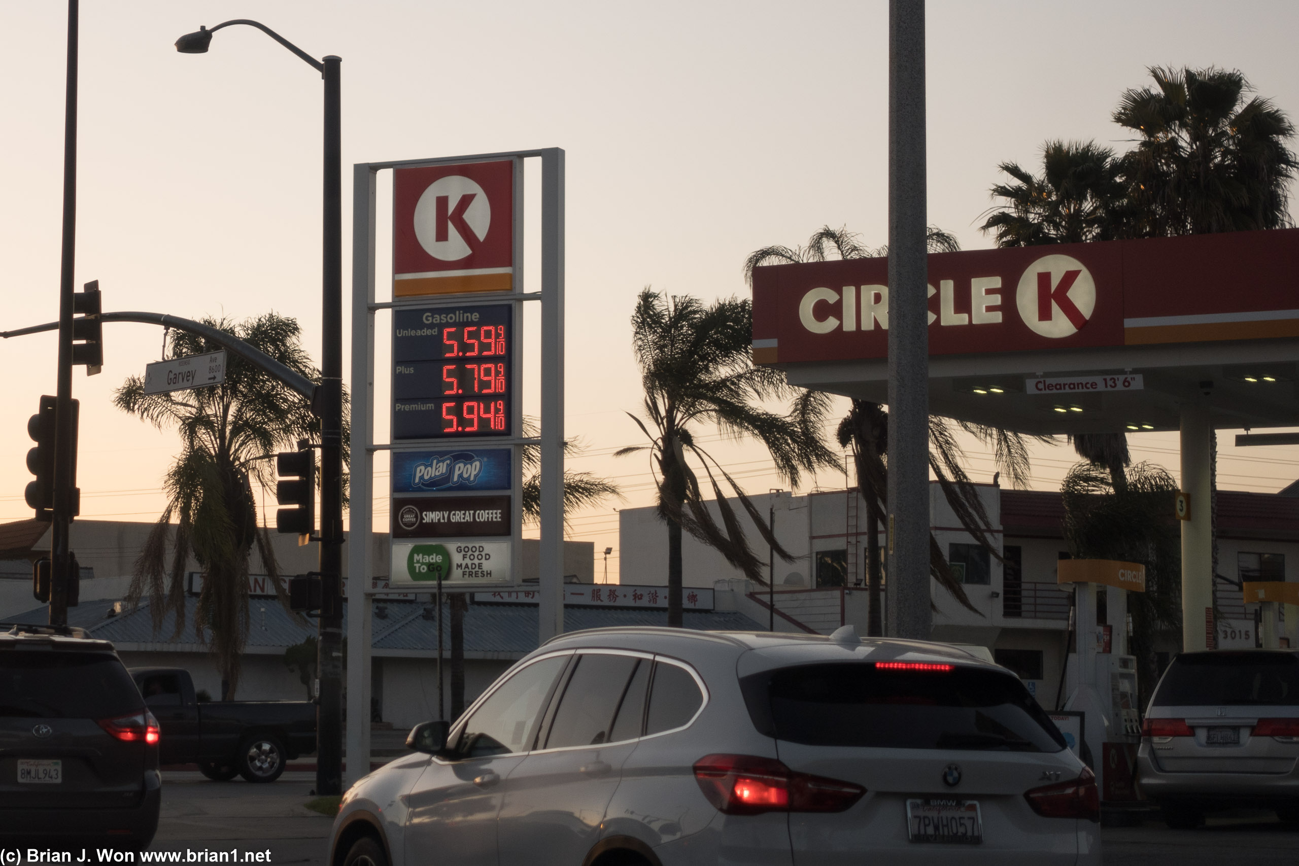 Woah, gas under $6 a gallon, including premium.