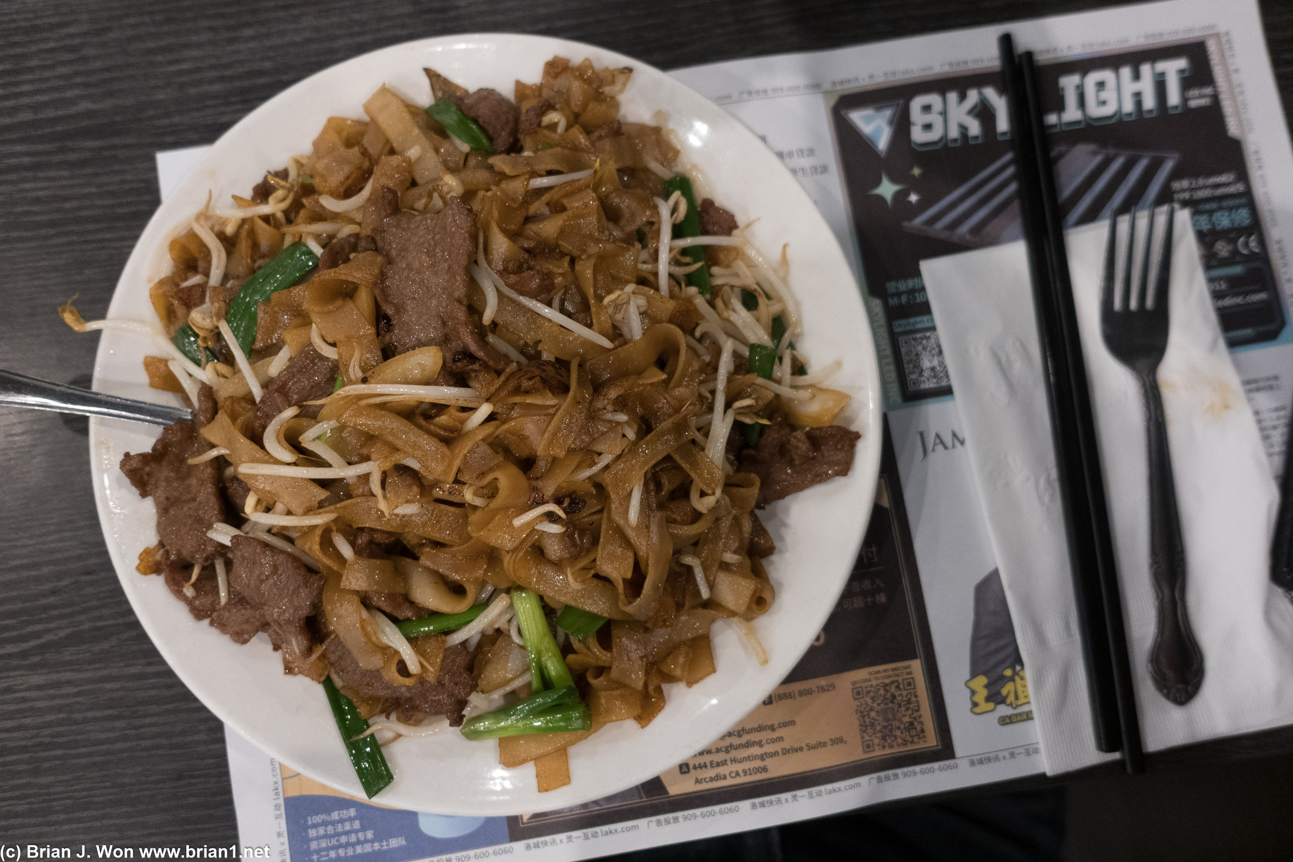 Beef chow fun was pretty meh.