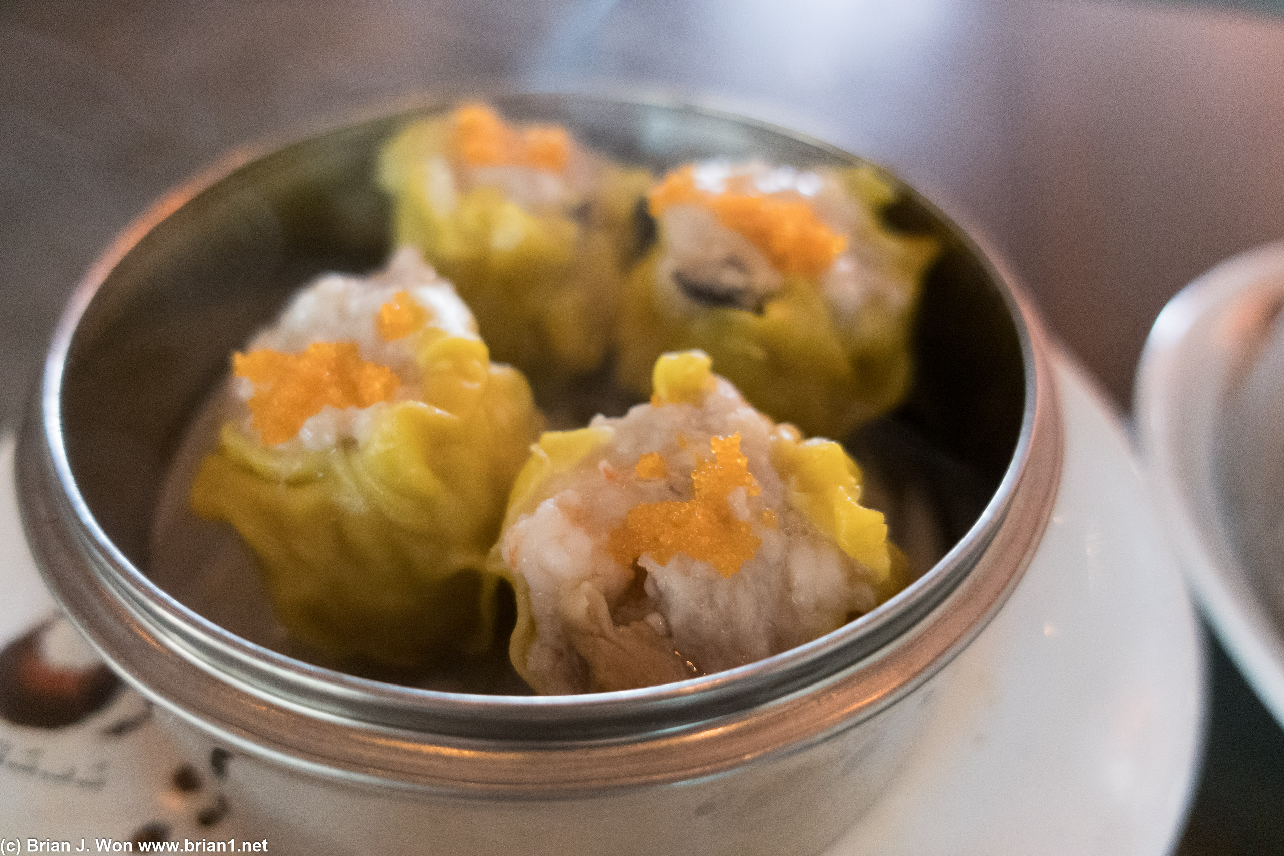 Shu mai were on the fatter side but not too ridiculous.