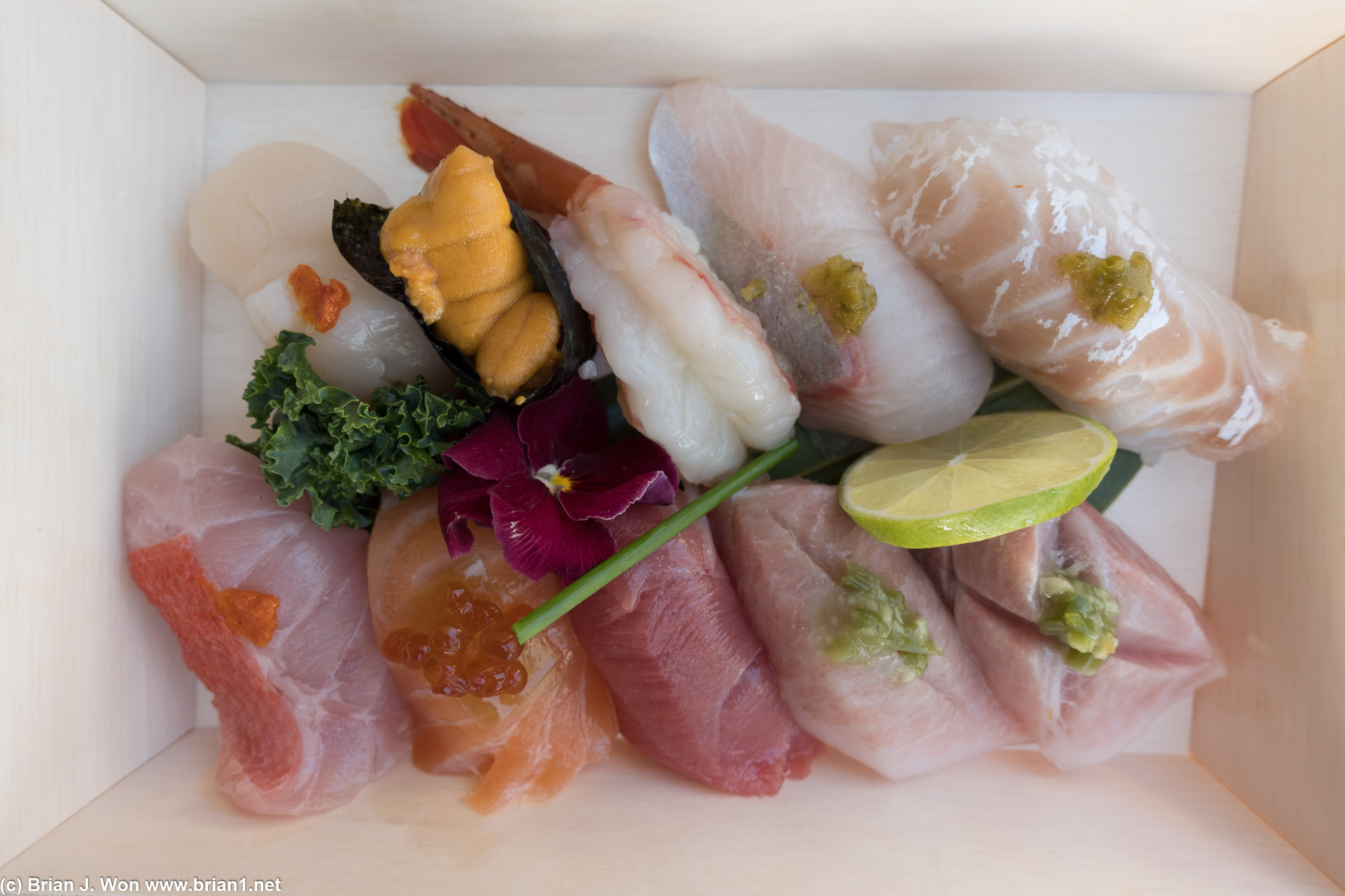 Splurged on the higher-end "omakase" sushi set.