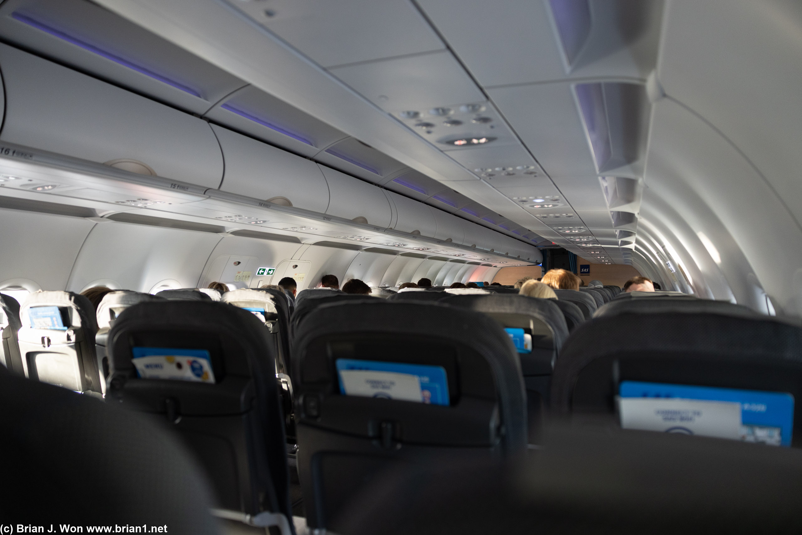 Crammed inside a SAS Airbus A320neo.