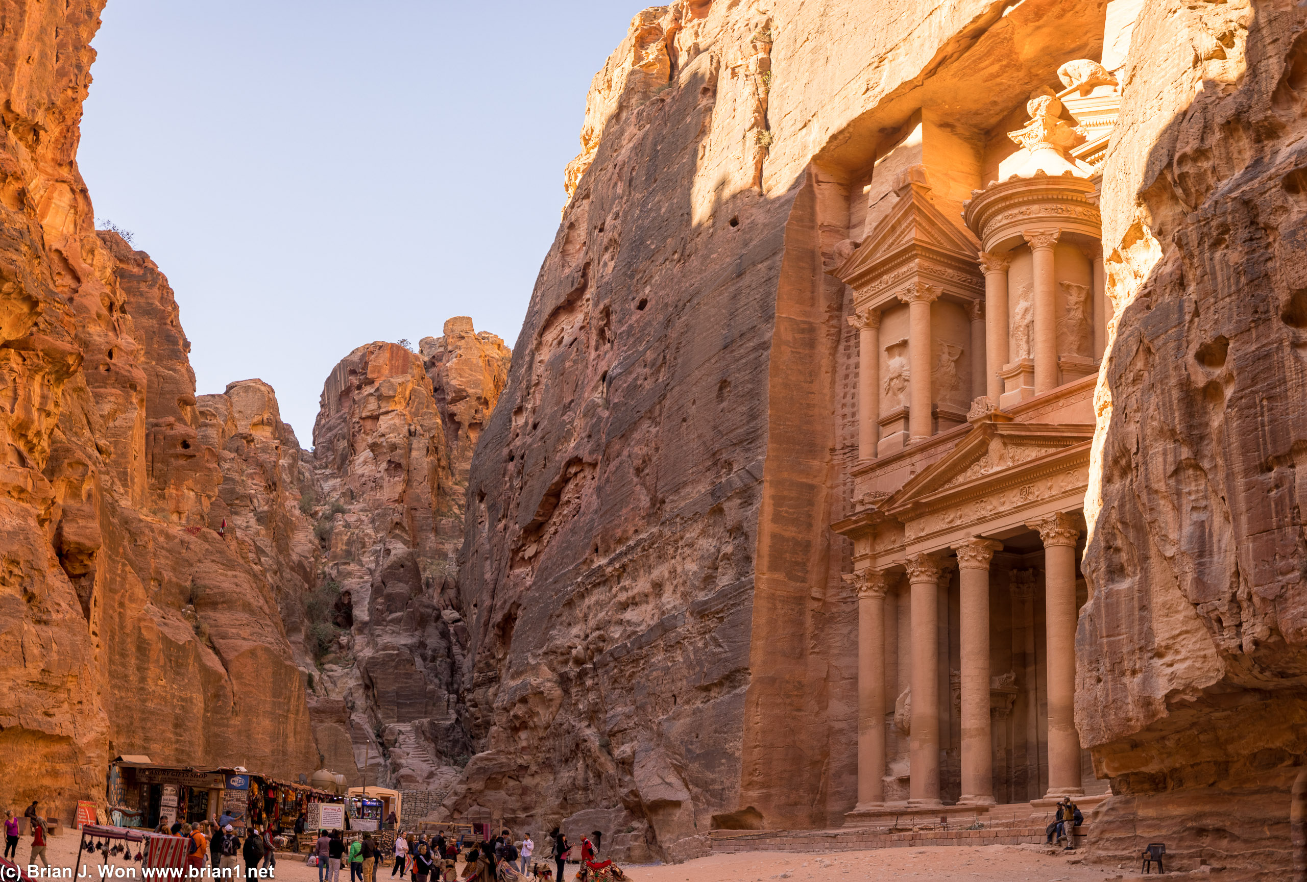 1.2km through the slot canyon (Al Siq) gets you to Petra's most famous sight, the Treasury.
