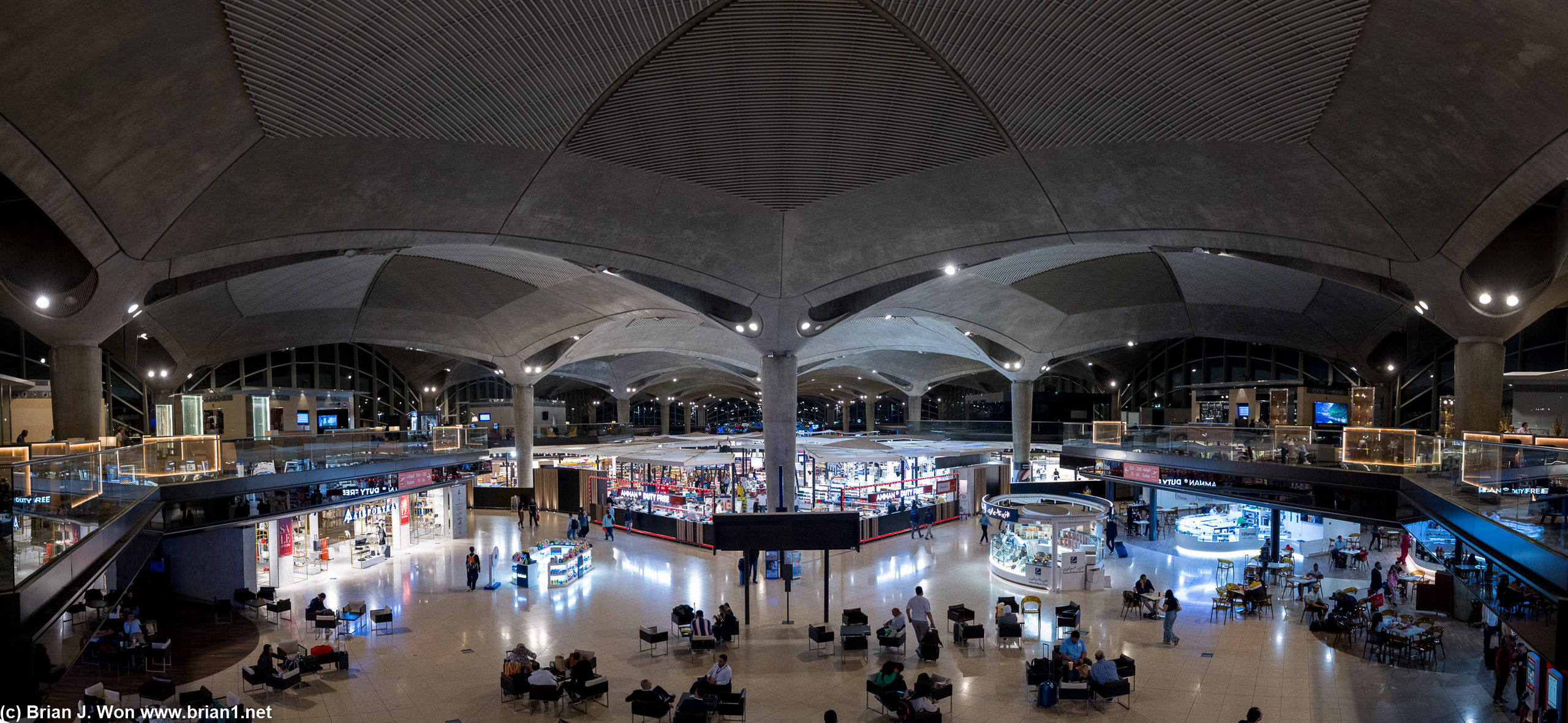 Main terminal viewed from the Royal Jordanian lounge.