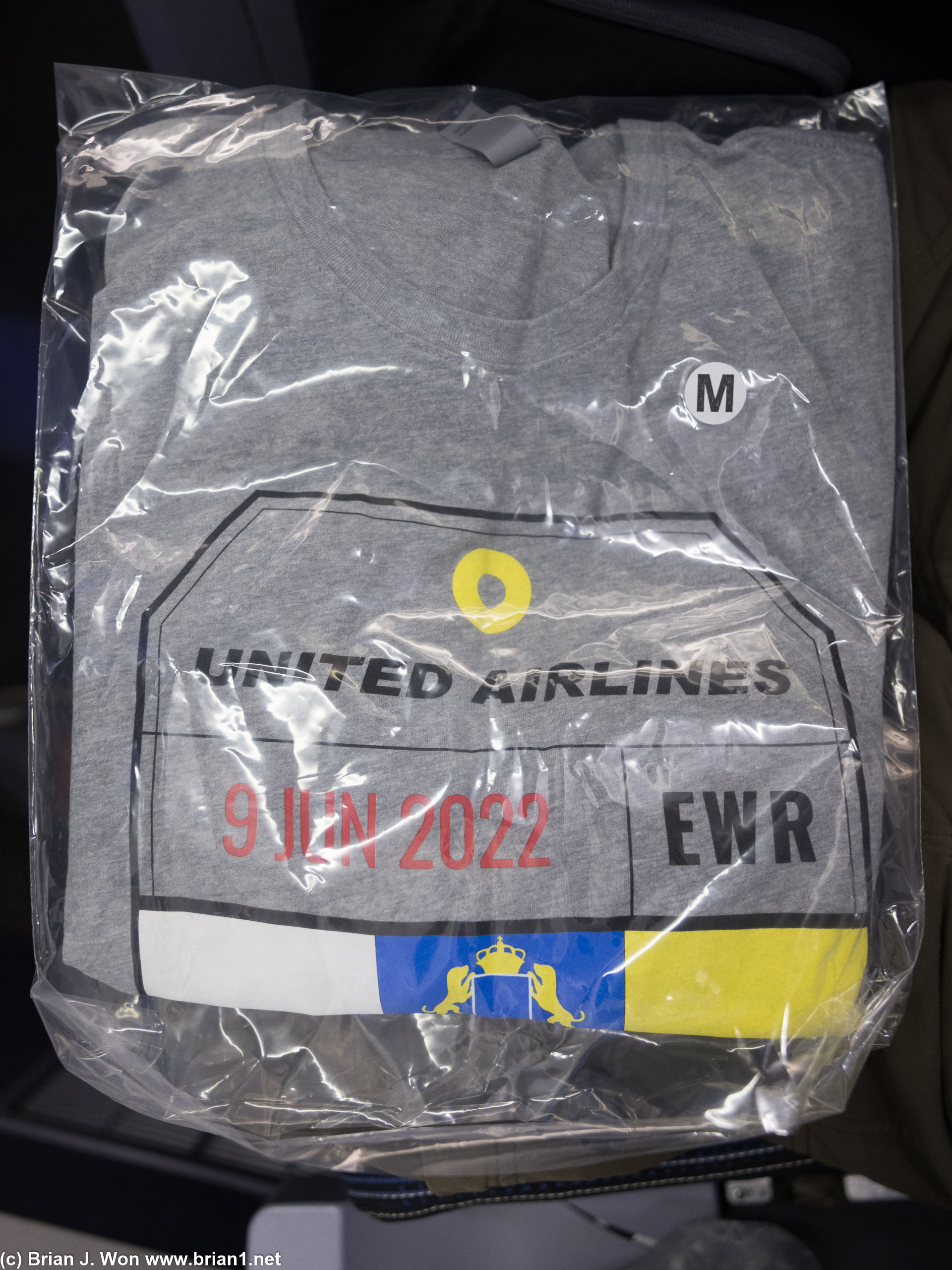 Inaugural flight t-shirt, EWR-TFS.