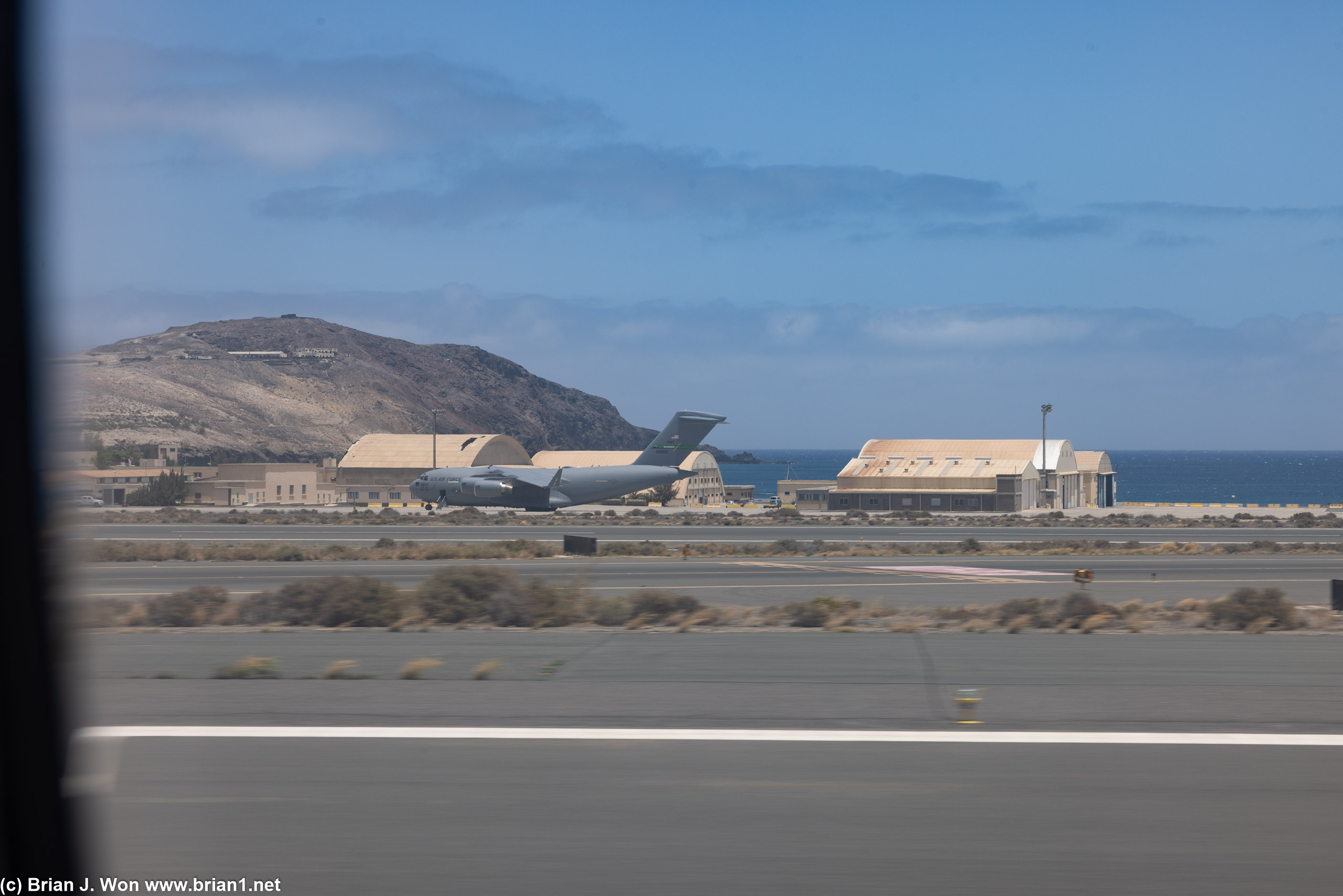 United States Air Force C-17 Globemaster III on the ramp at Gran Canaria Airport.