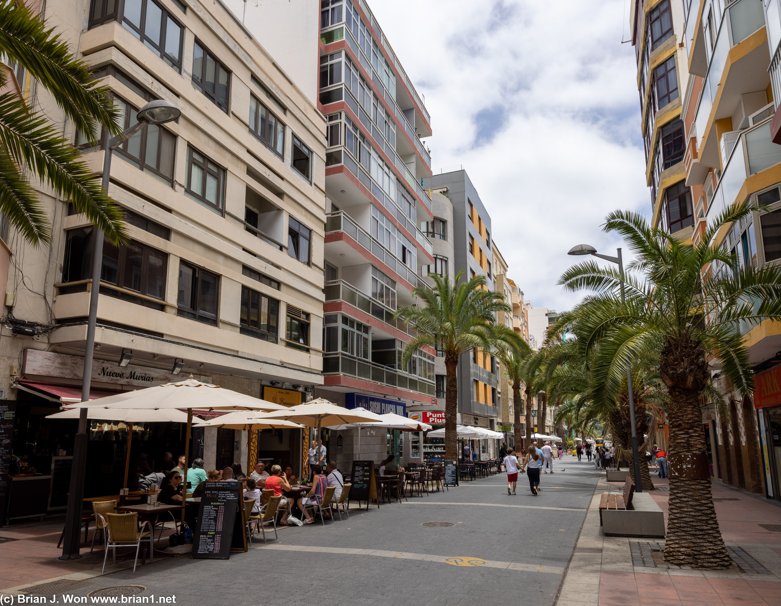 Outdoor dining and pedestrian-friendly streets.