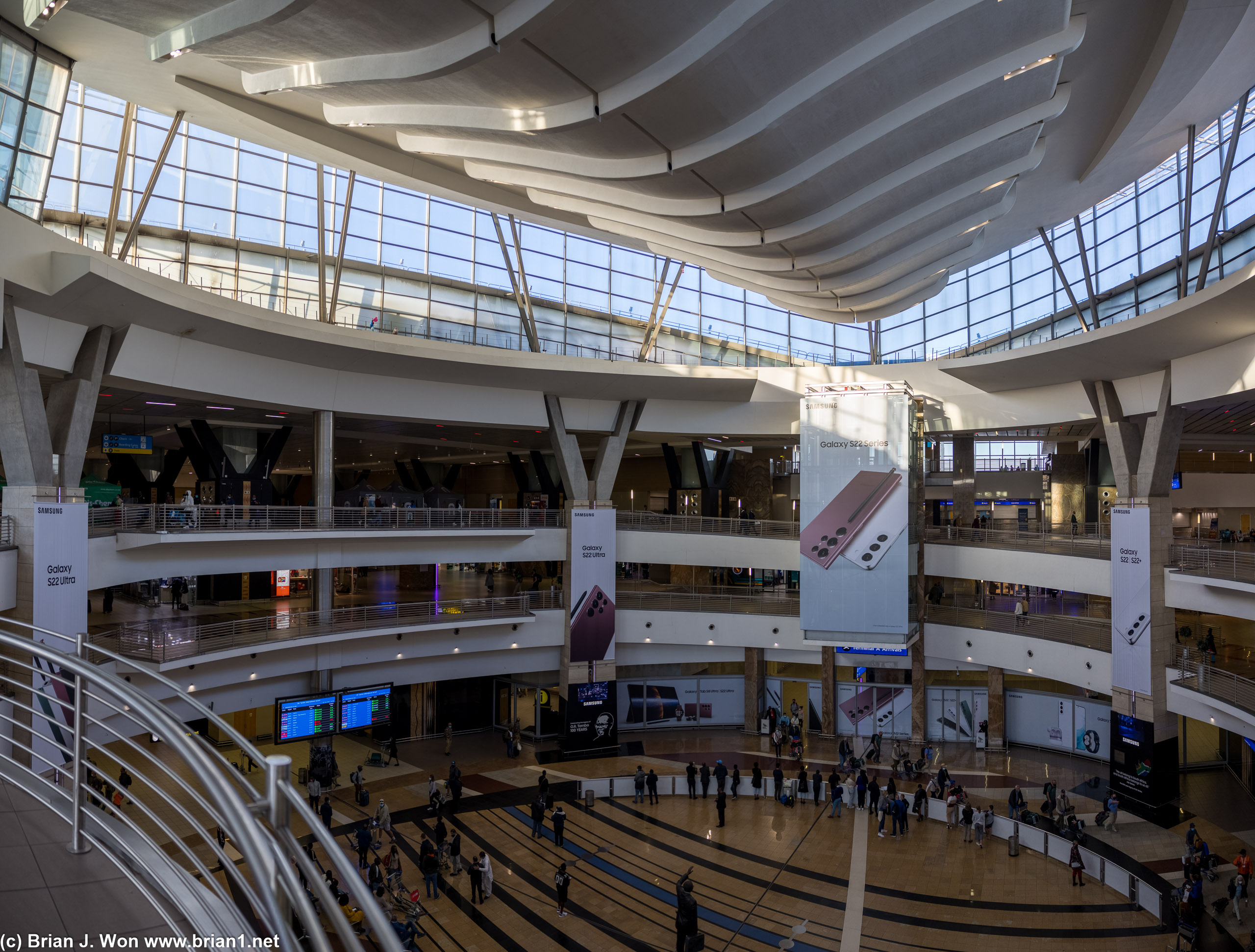 Inside the terminal at O. R. Tambo International Airport.