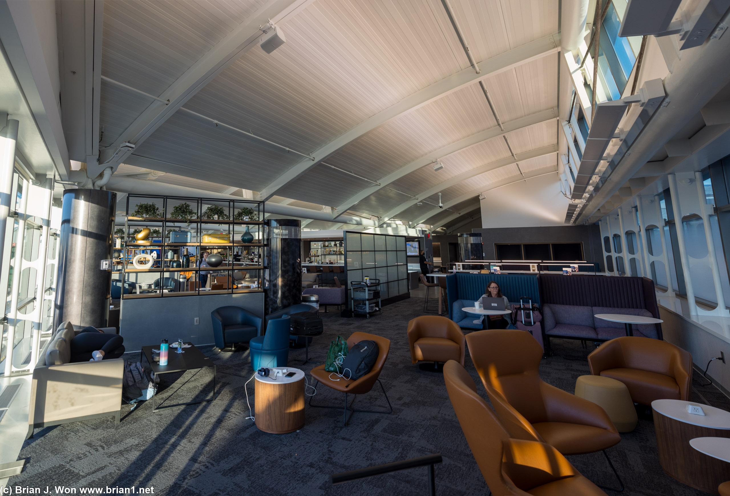Interior of the very far end of the new United Club in Terminal C.