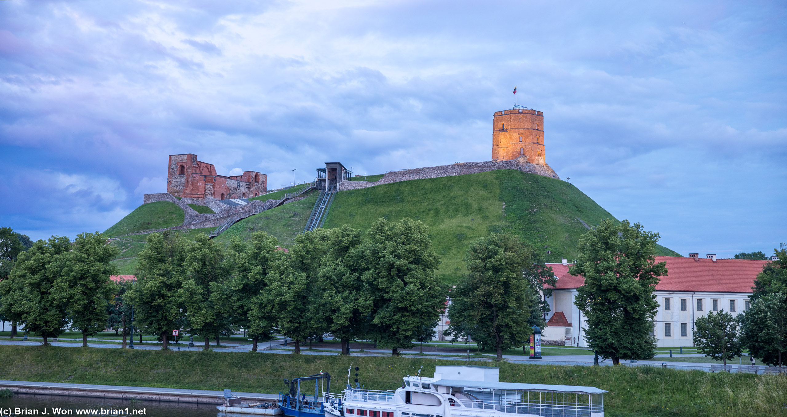 Gediminas Castle Tower shortly before sunset.