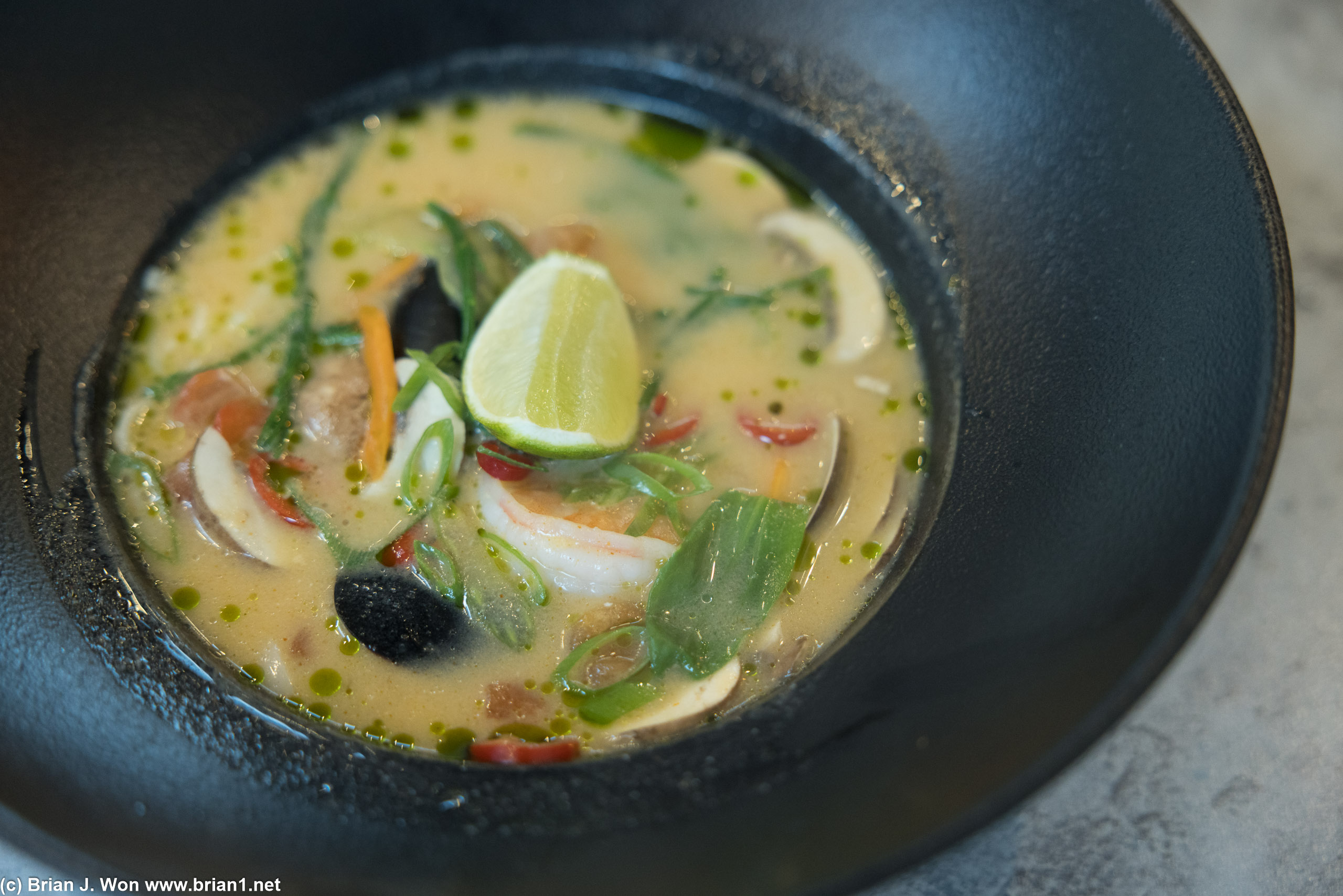 Thai-style seafood soup.