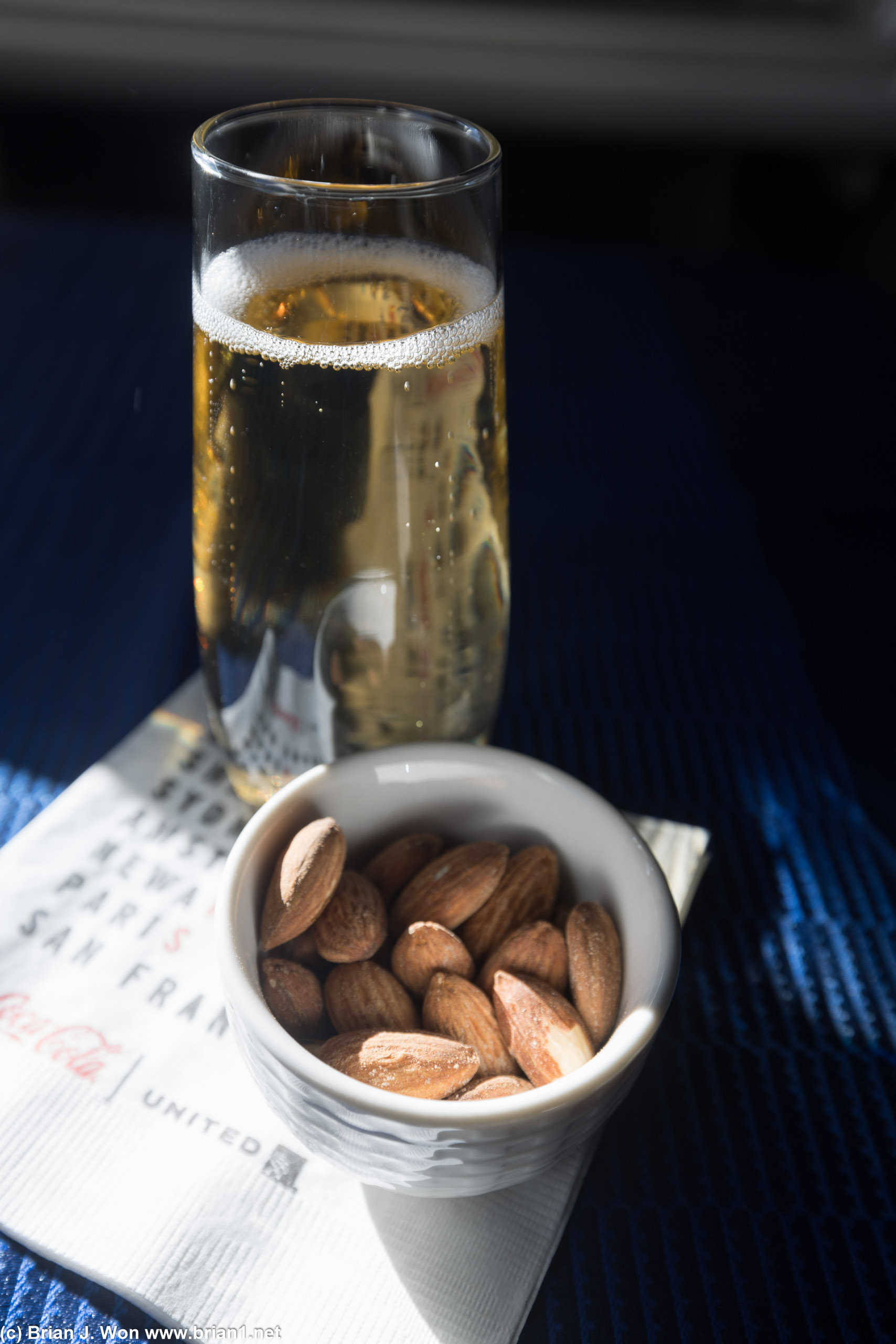 Warm nuts and actual champagne (!).