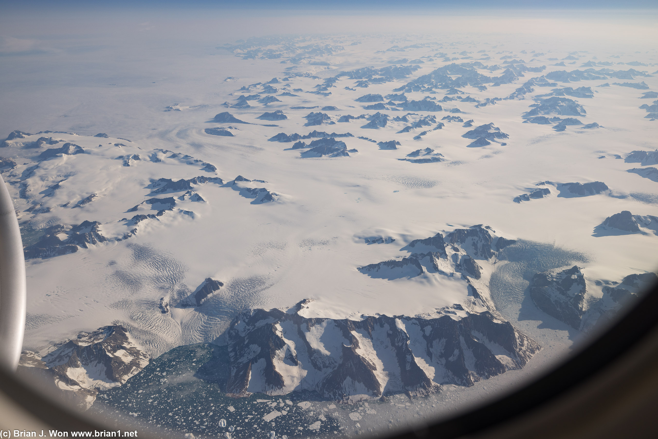And feet dry again, somewhere over the east/southeastern coast of Greenland.