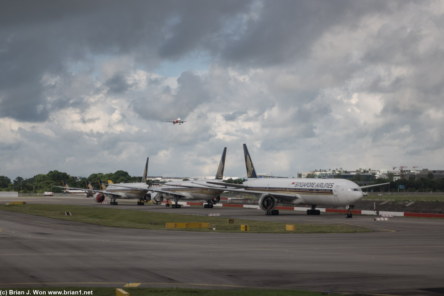 Singapore Airlines 777's minus their engines.
