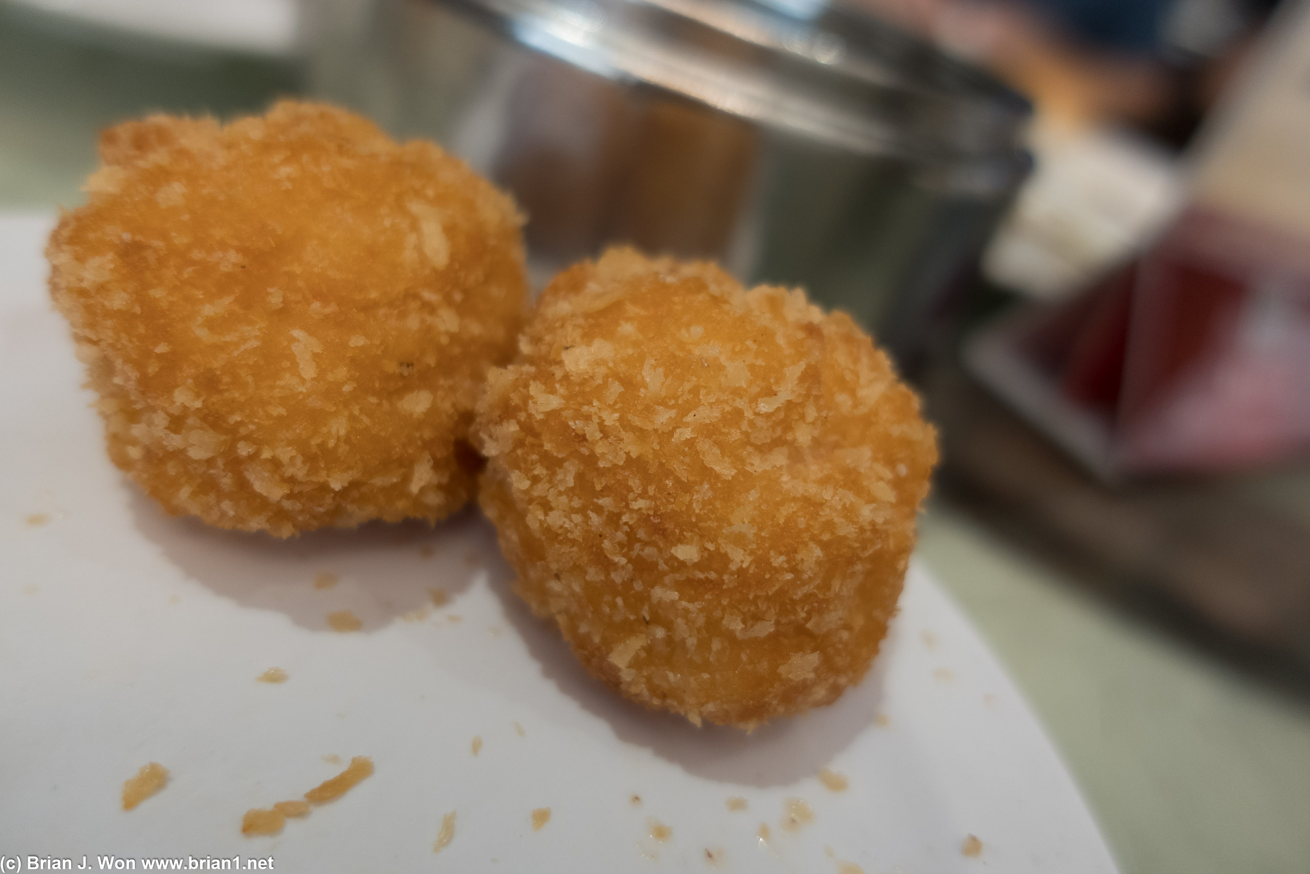 Deep fried shrimp ball... but no sugarcane sticks.