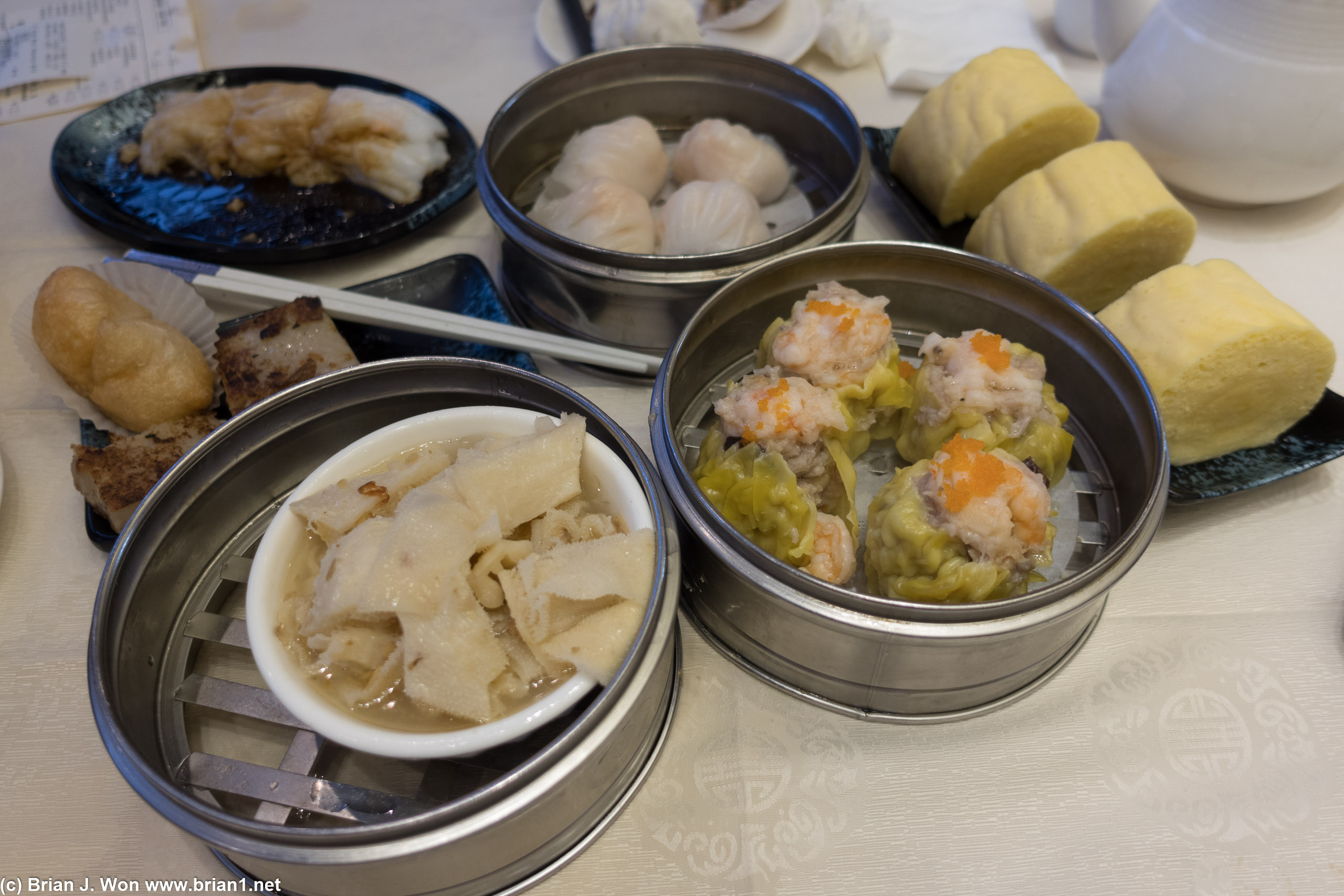 The full spread-- and yes, the har gow were tasty too, but not as crazy as the shu mai.