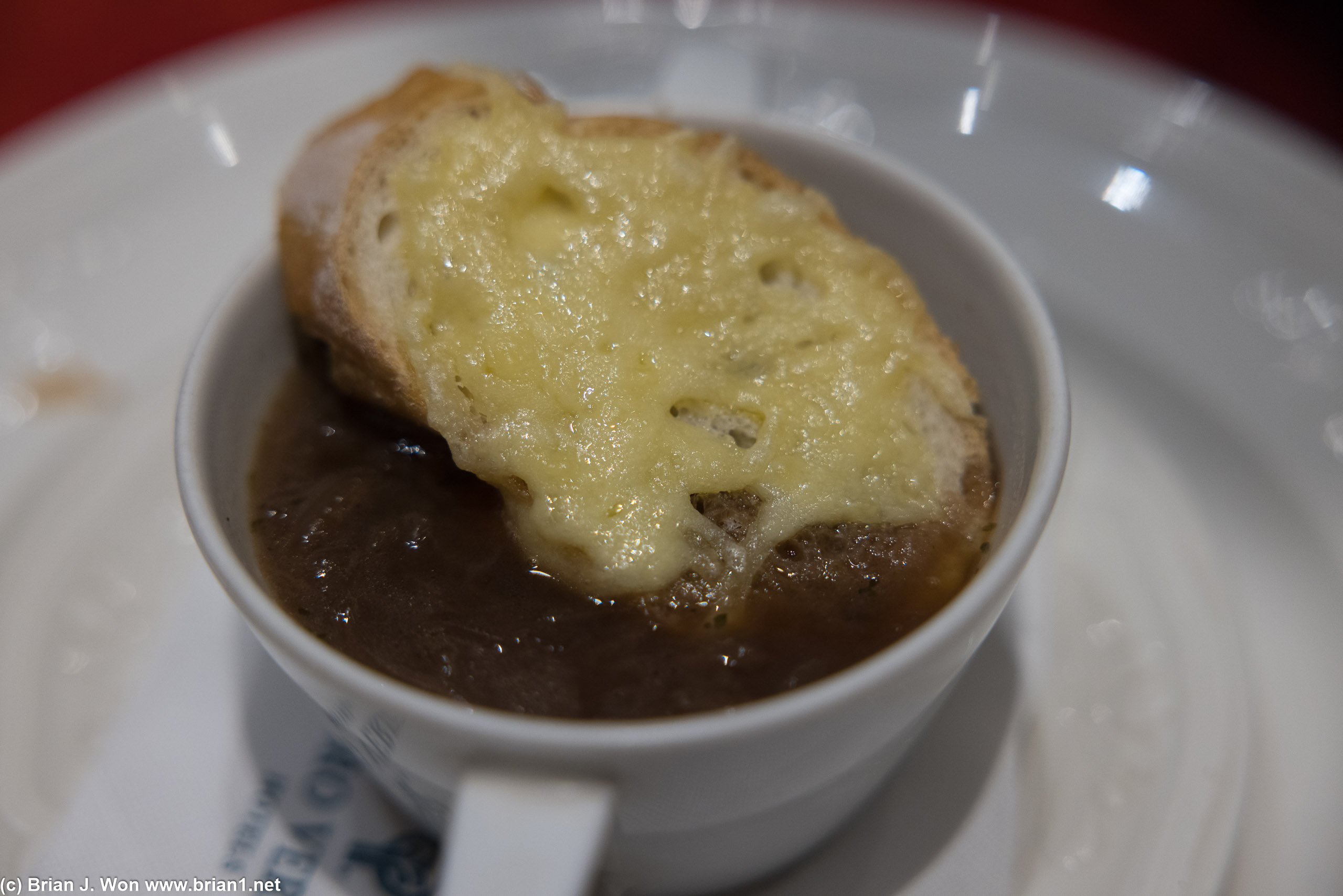 French onion soup wasn't bad.
