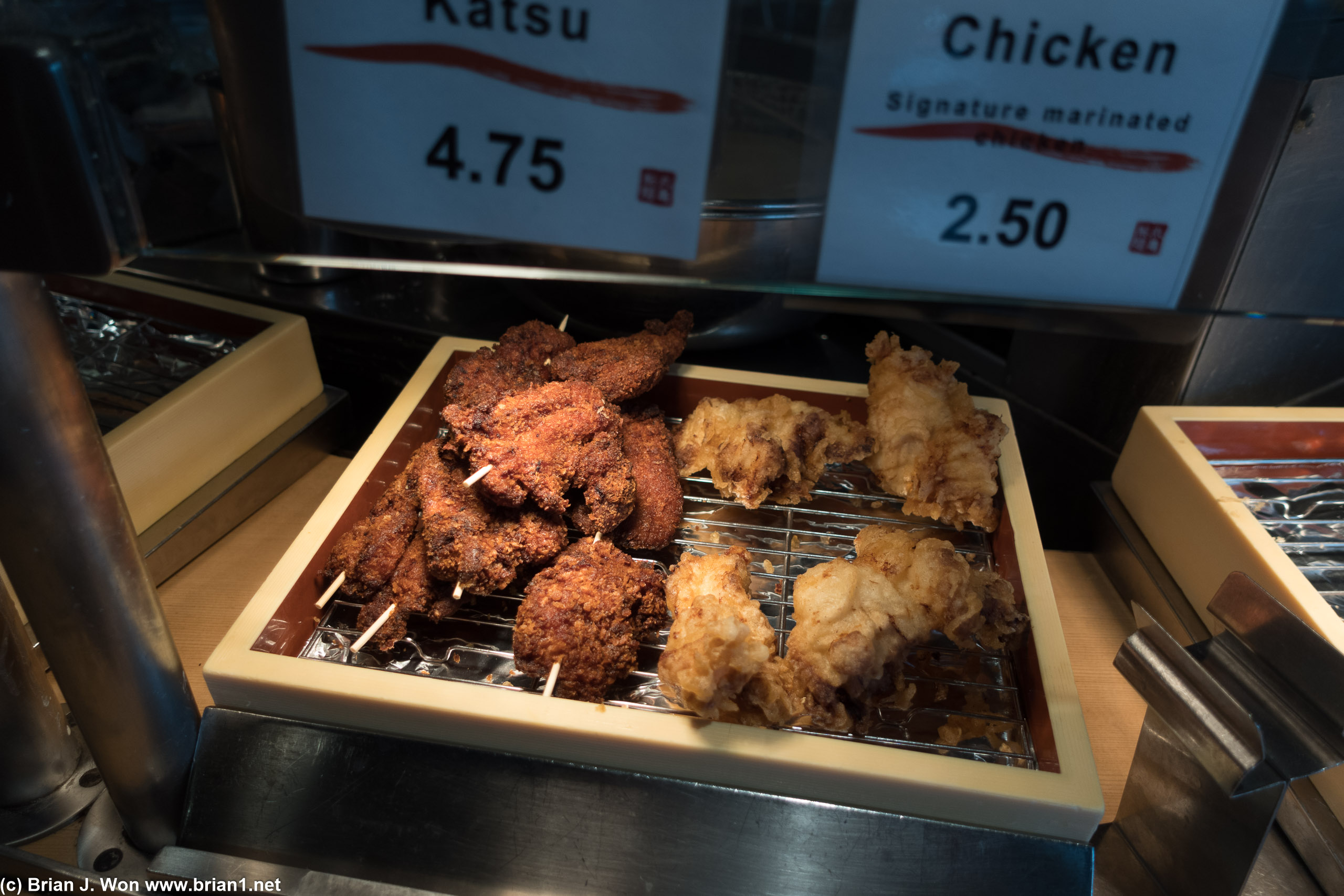 Chicken katsu and fried chicken.