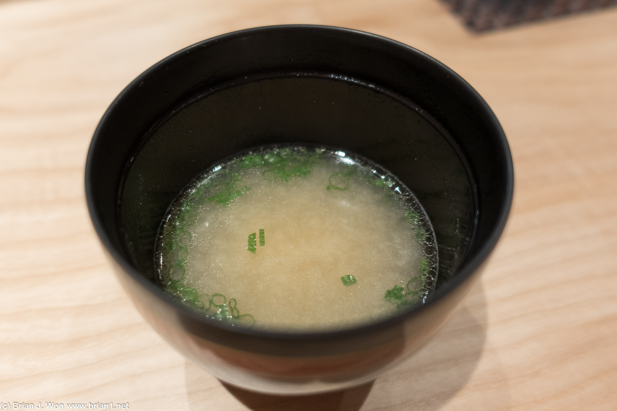 Miso soup with fish broth.