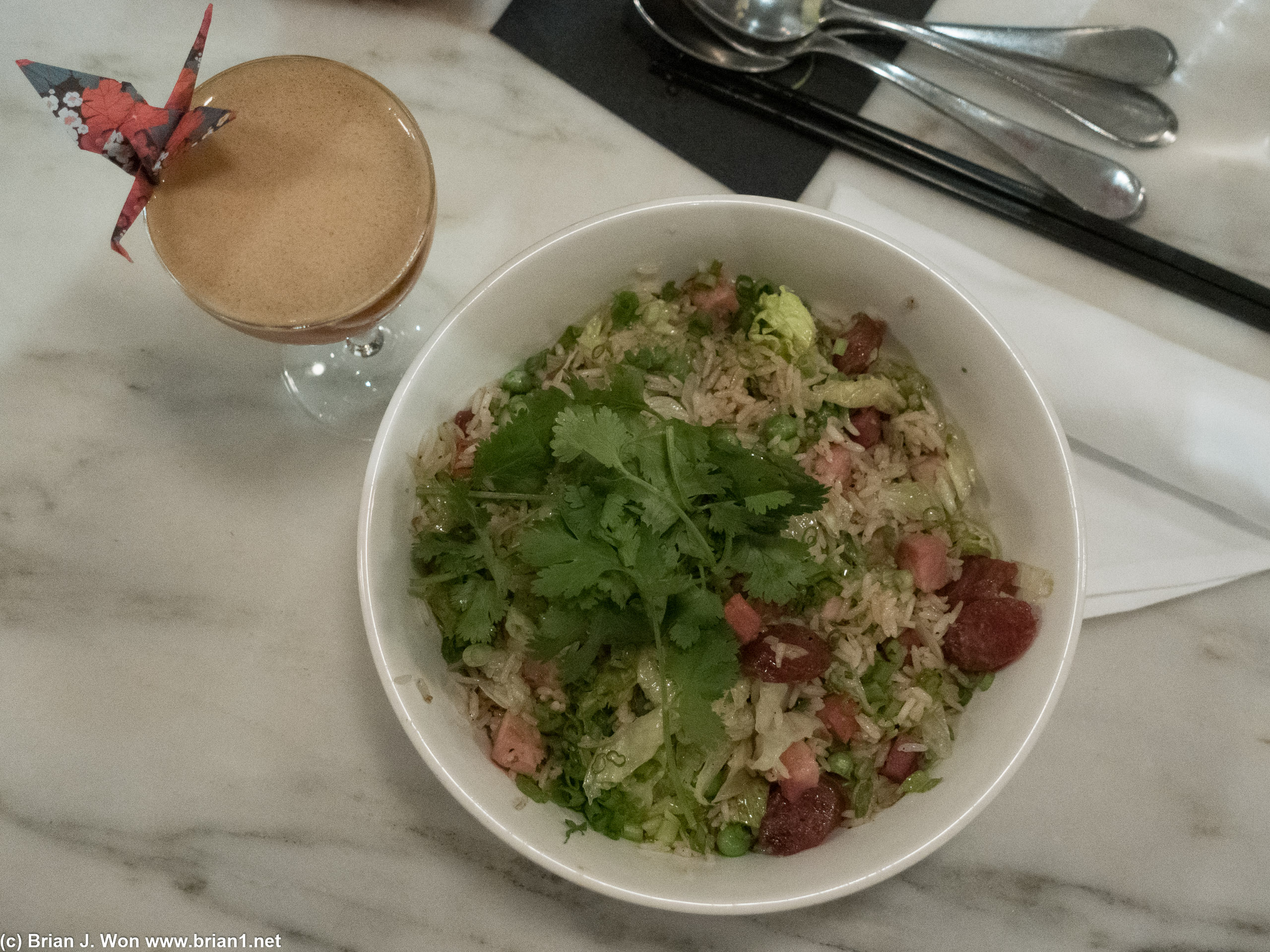 Charcuterie fried rice is really just a fancy name for a regular ham and lopcheng fried rice.