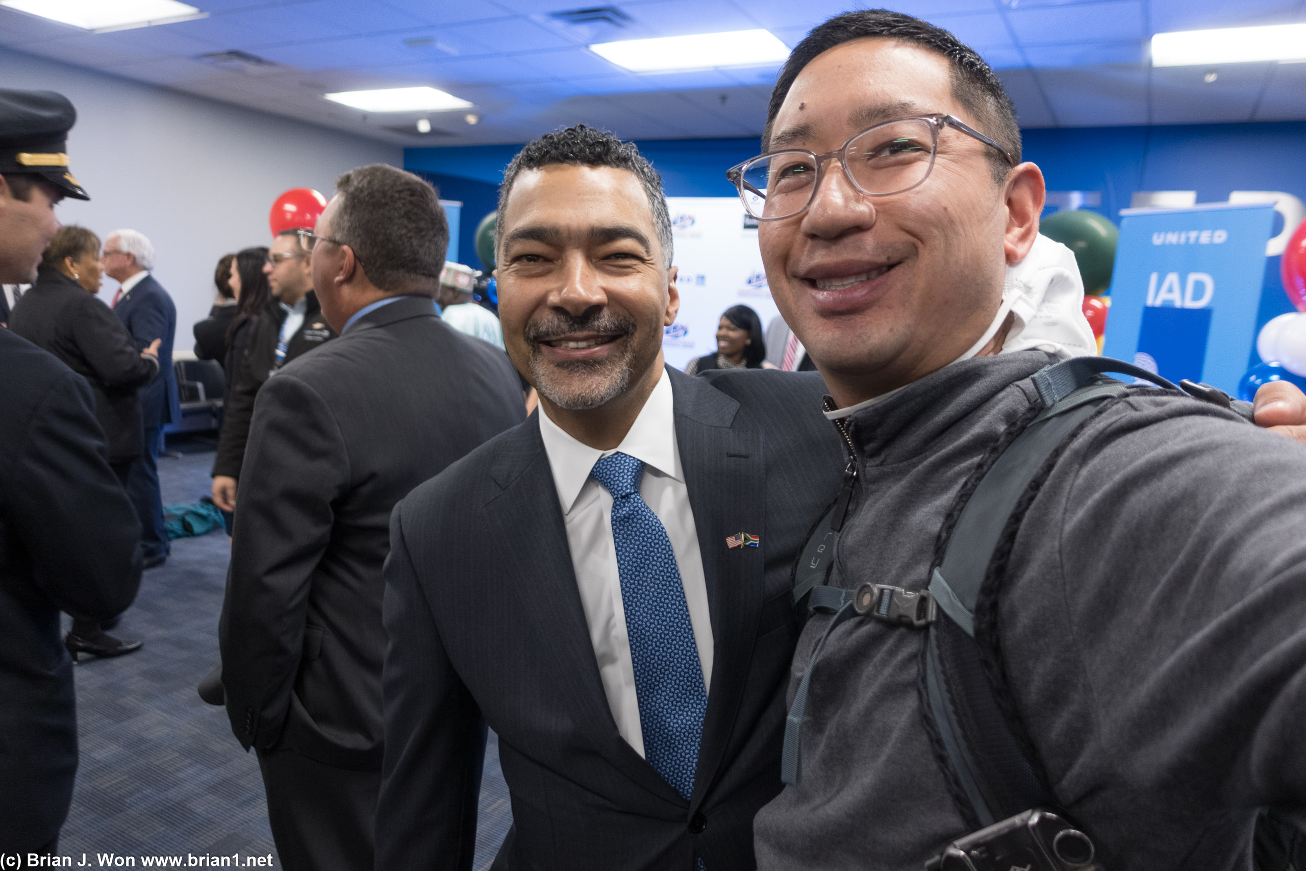 Selfie with the president of United Airlines, Brett Hart.