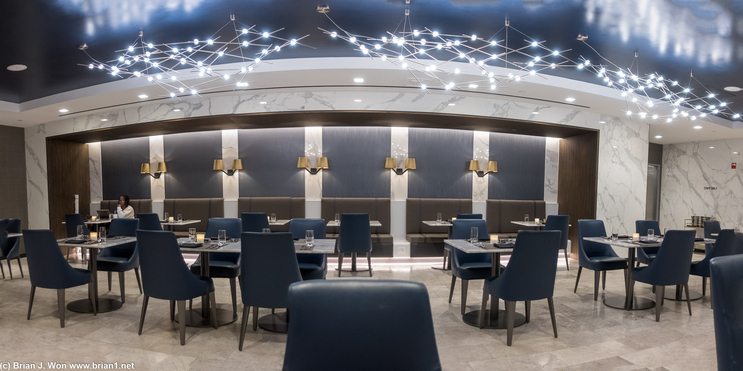 The Dining Room inside the United Polaris Lounge at IAD.