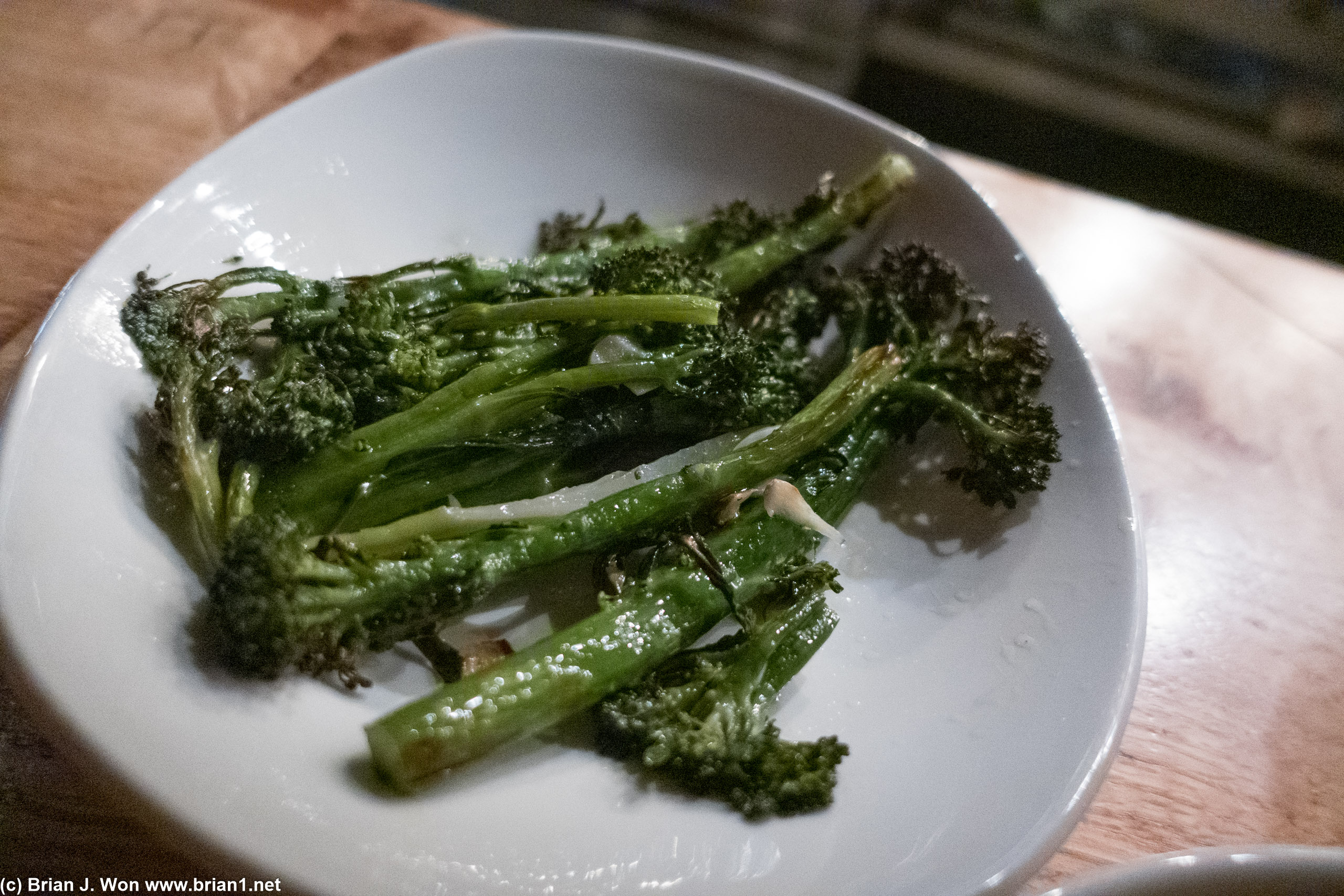 Broccolini was quite good. Garlic and salt, quite simple.