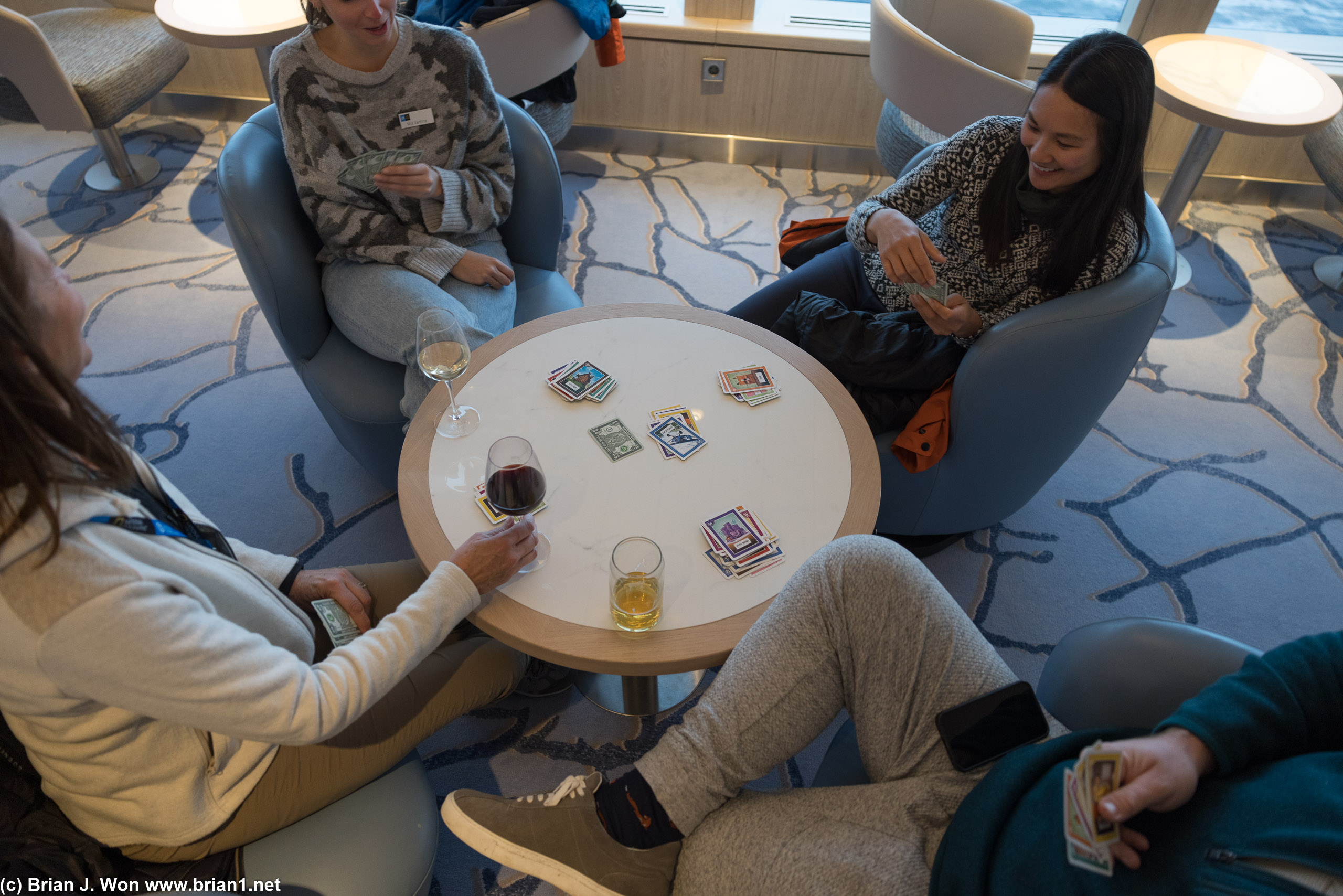 Board games in the lounge.