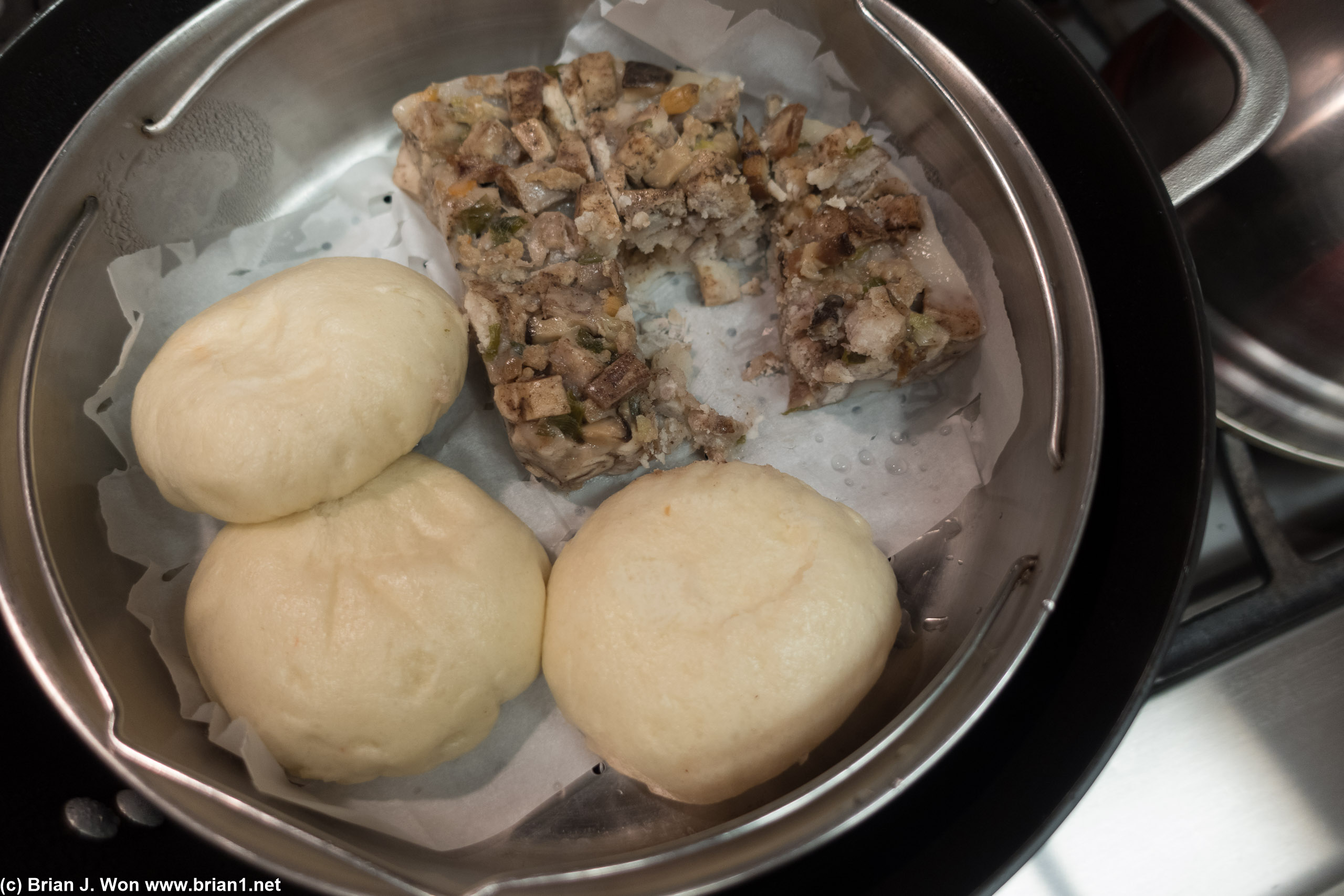 Mom's version of gramda's char shu bao's and taro cake?