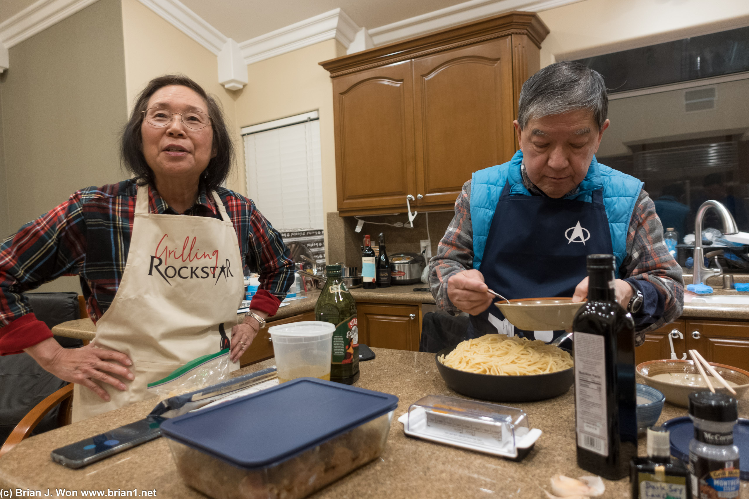 Mom and Dad cooking up a storm.