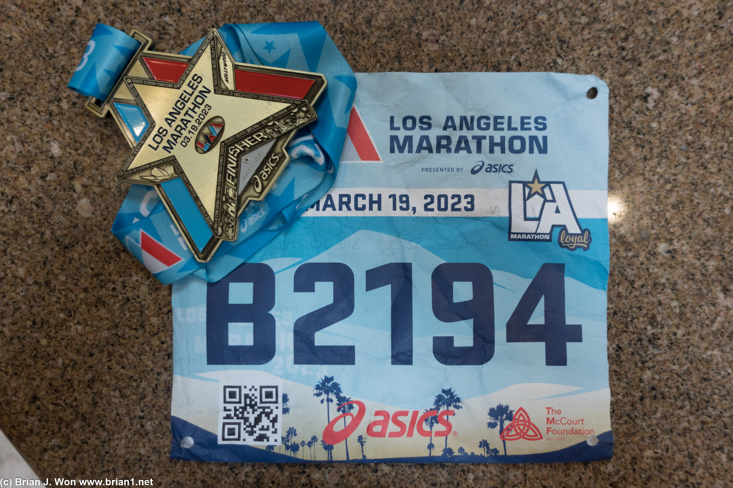 LA Marathon, 4:43:12 at a 10:48/mile chip time; 4:38:28 at 10:25/mile GPS time.