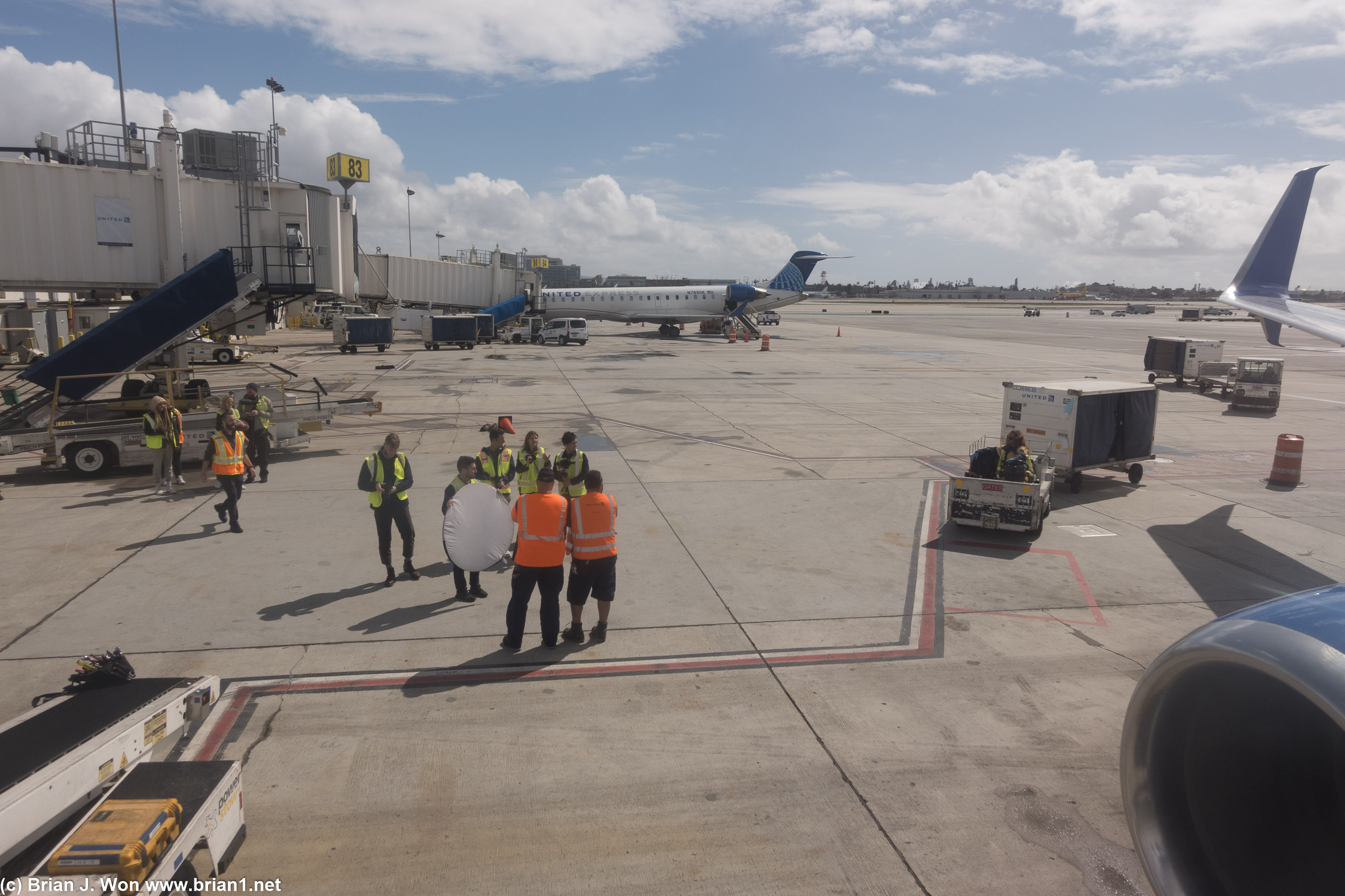 United has an employee photo shoot going on next to my plane.