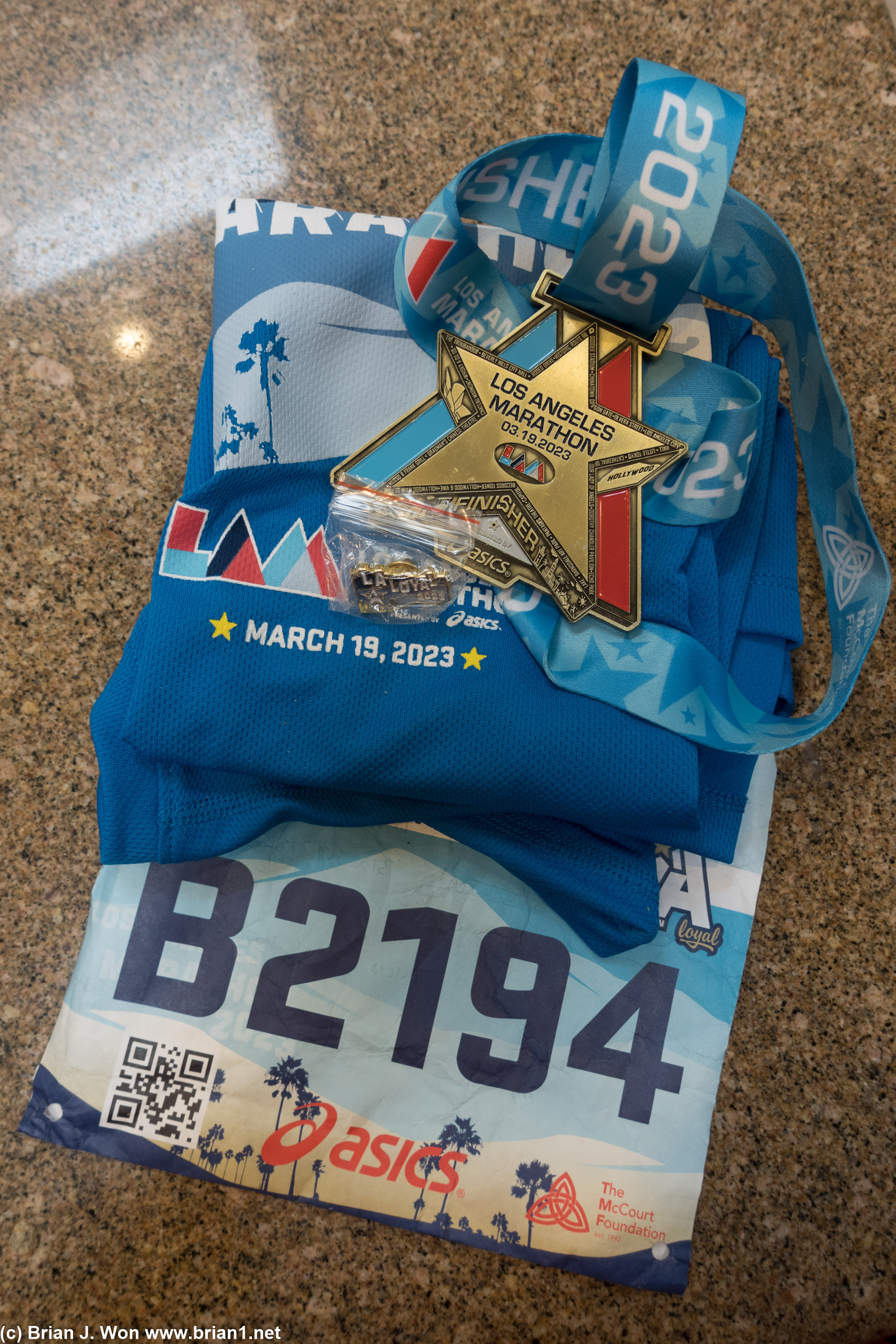 LA Marathon, 4:43:12 chip time, 4:38:28 GPS time.