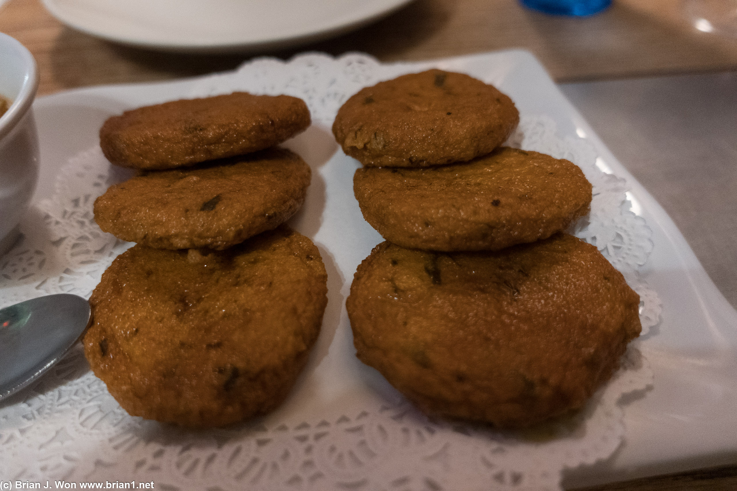 Fried fish patties marinated in Thai curry.