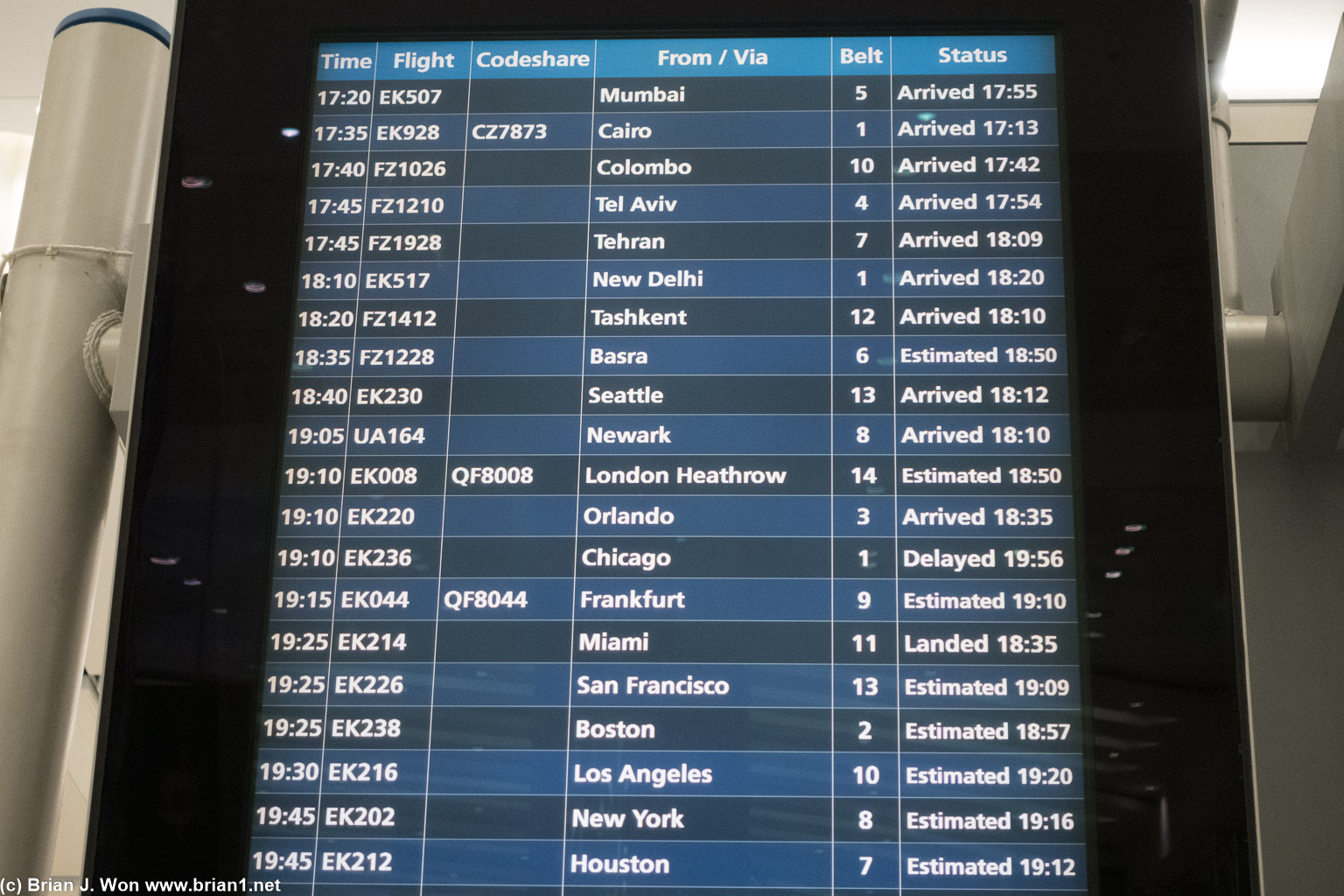 Hey there's a United flight on the board.