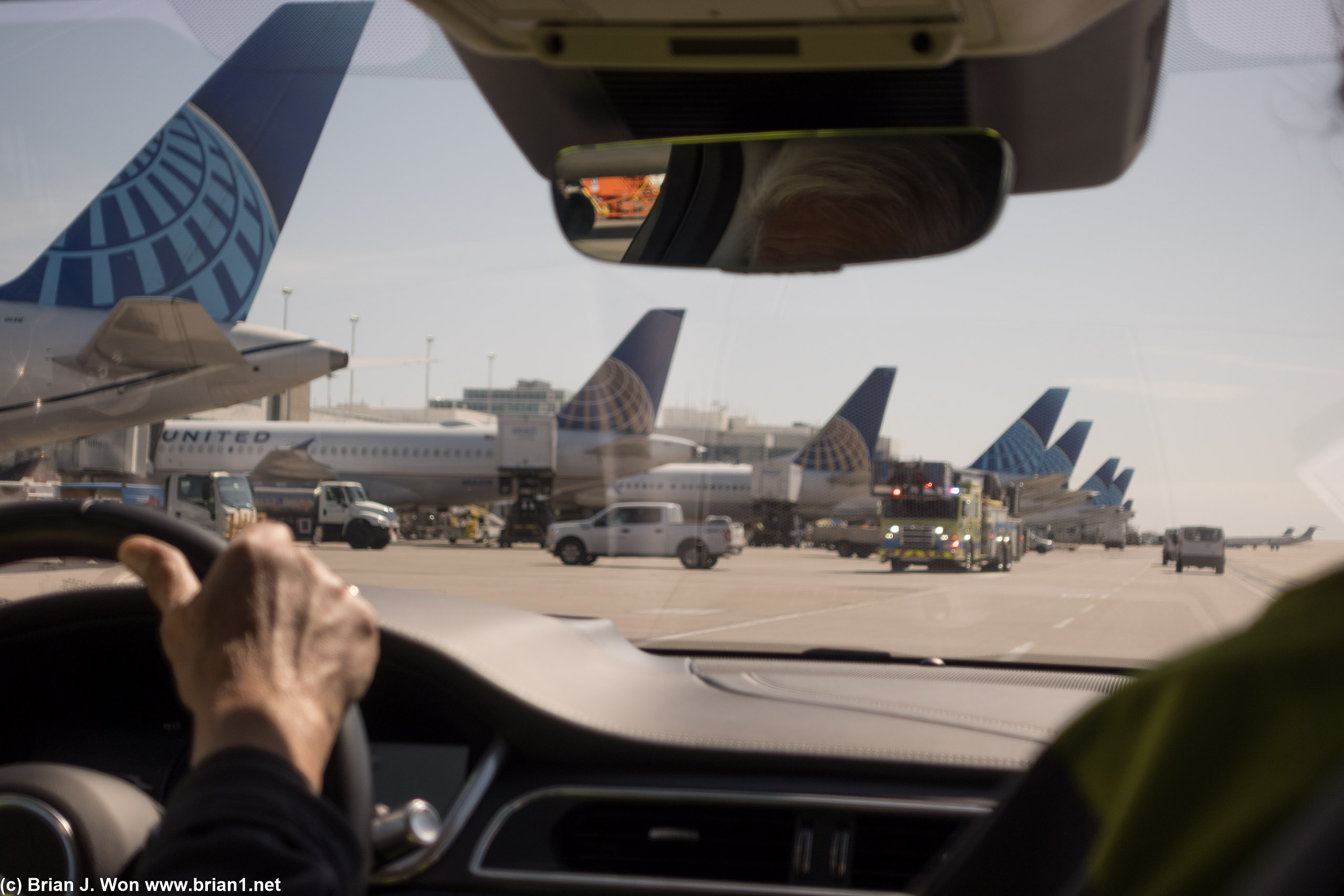 Driving from Concourse A to Concourse B.