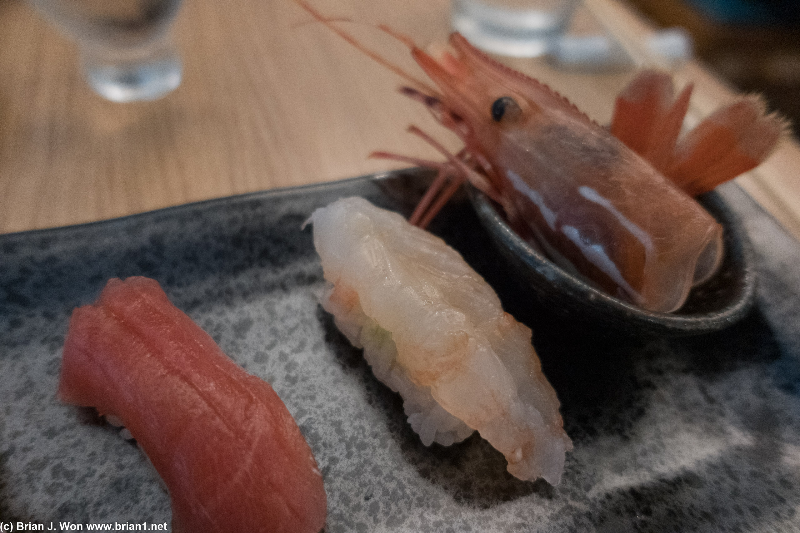 Close-up of the botan ebi.