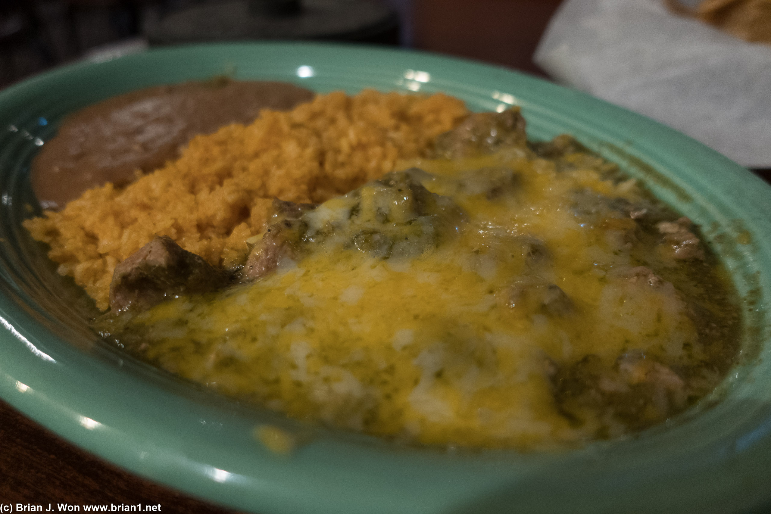 Chile verde was quite forgettable.
