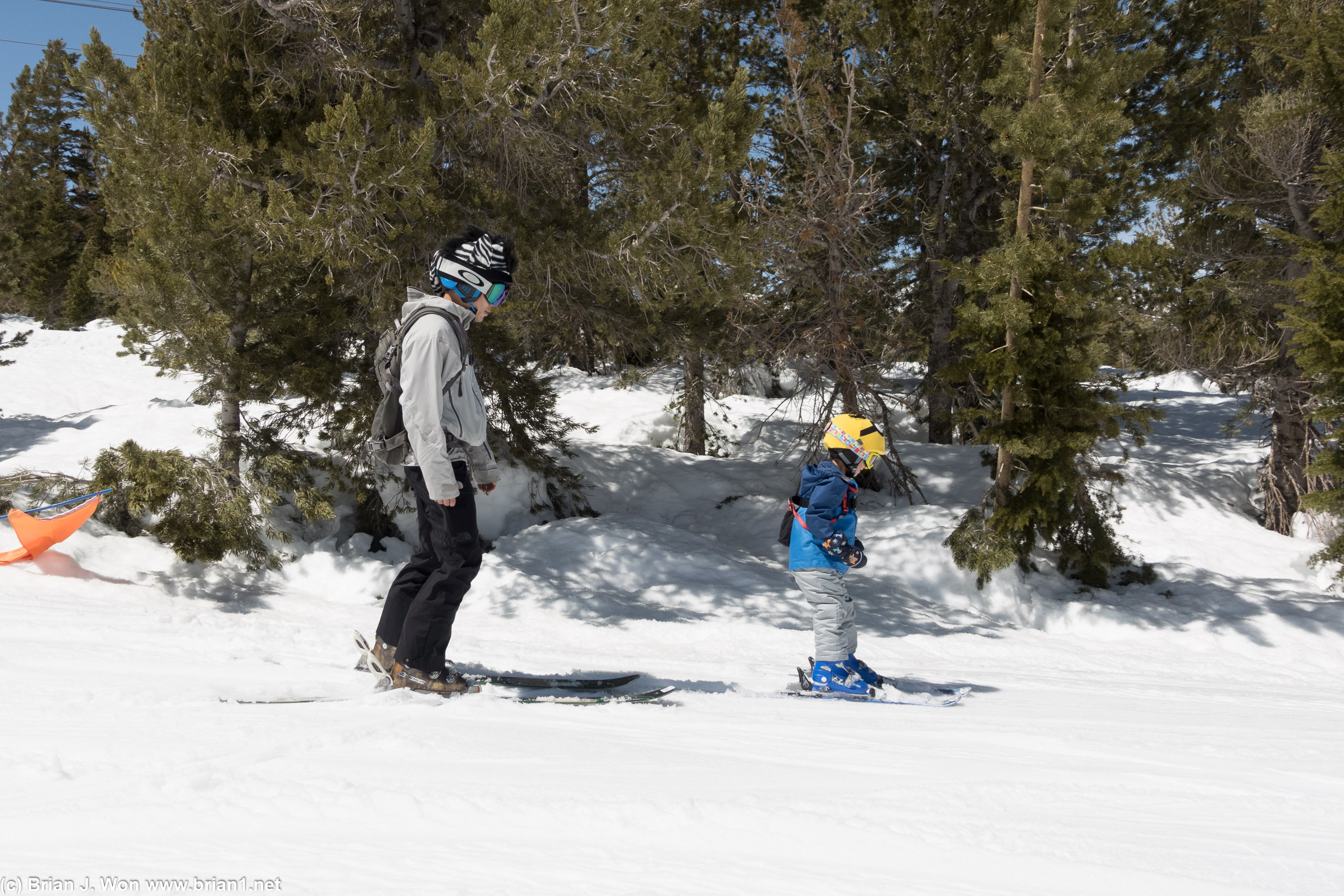 Going from flag to flag off Discovery Chair.