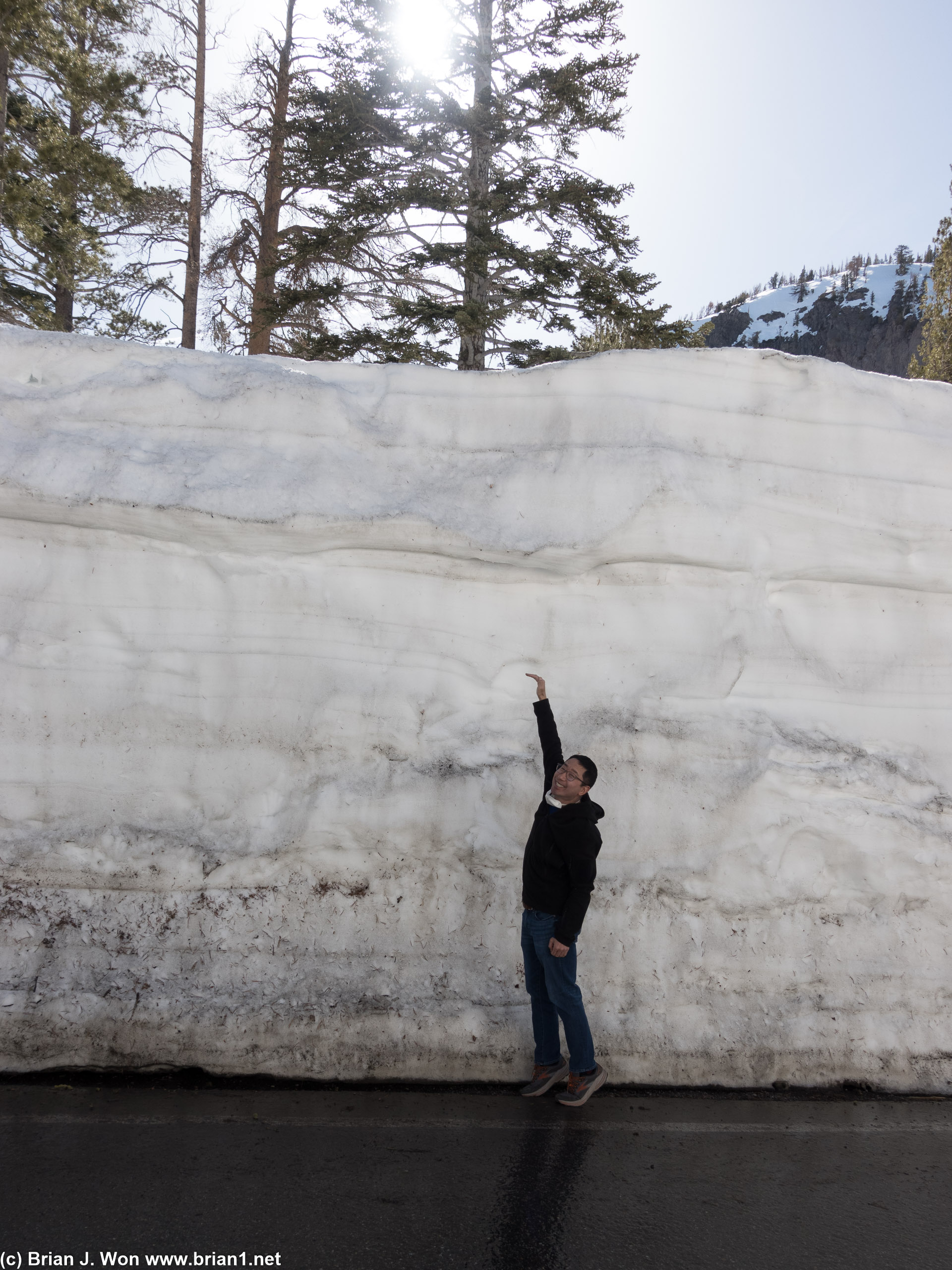 Probably 11 feet of snow still on the side of the road?