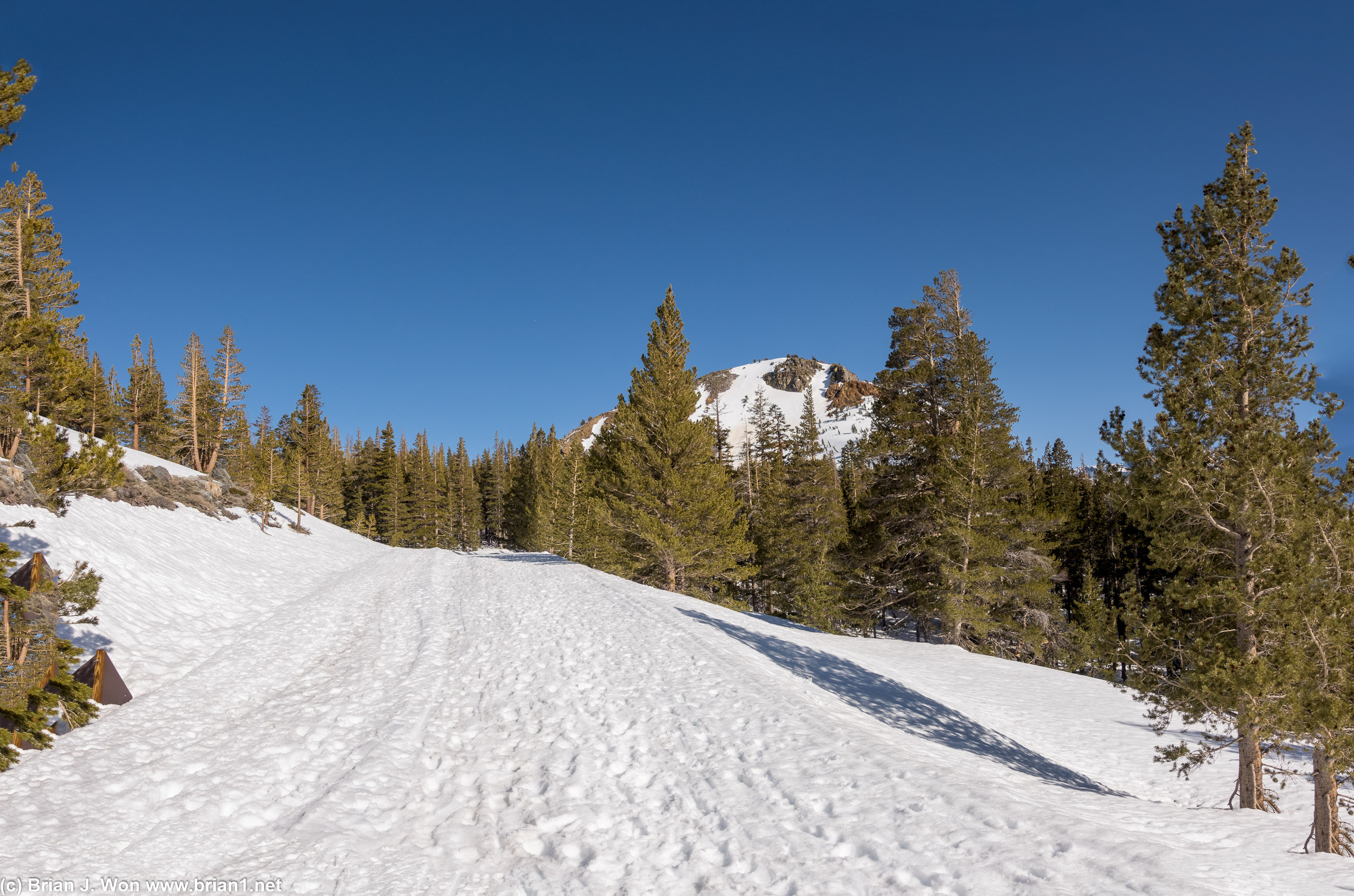 Lake Mary Road is still very buried in snow.