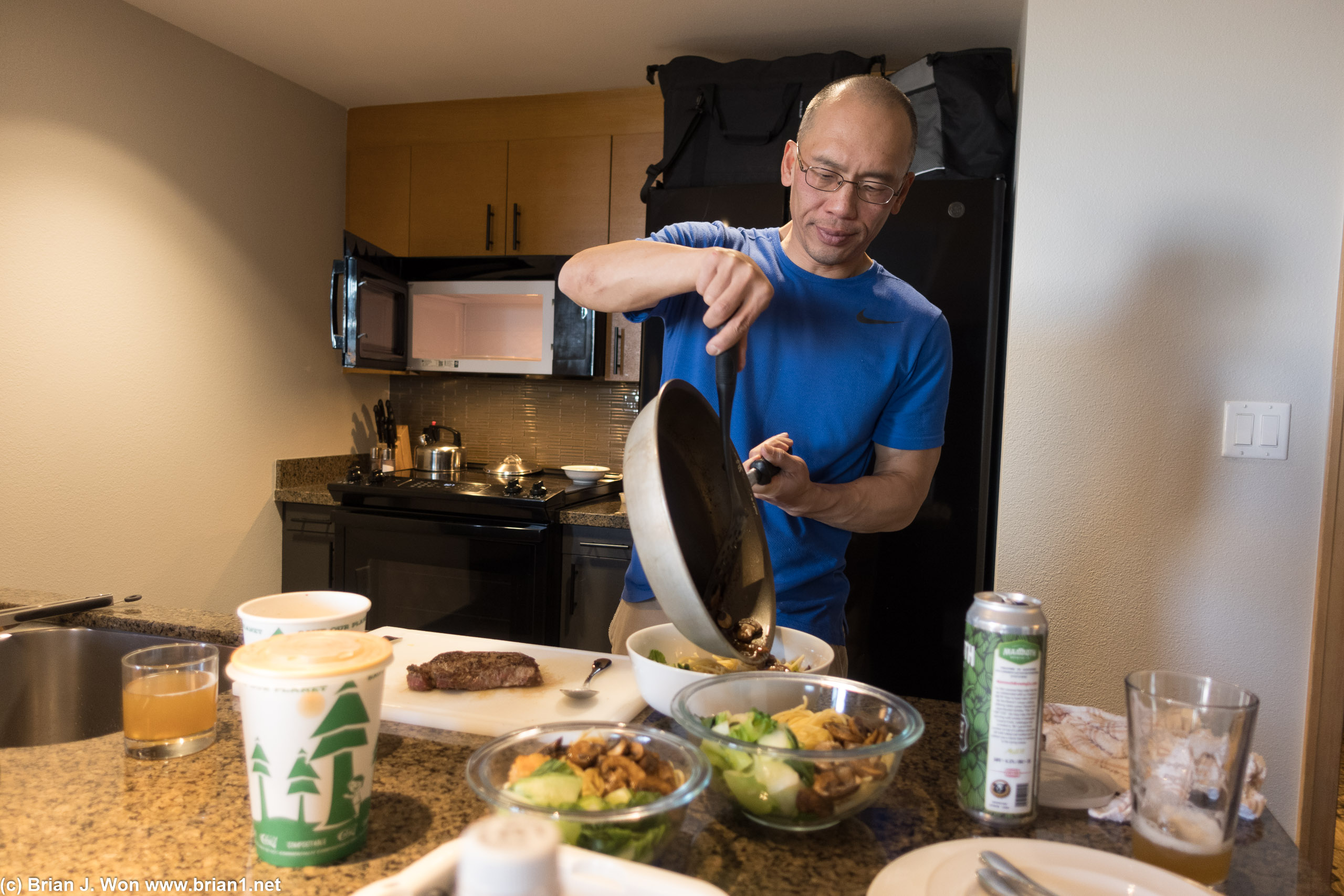 Mike hard at work making sure everyone is fed.